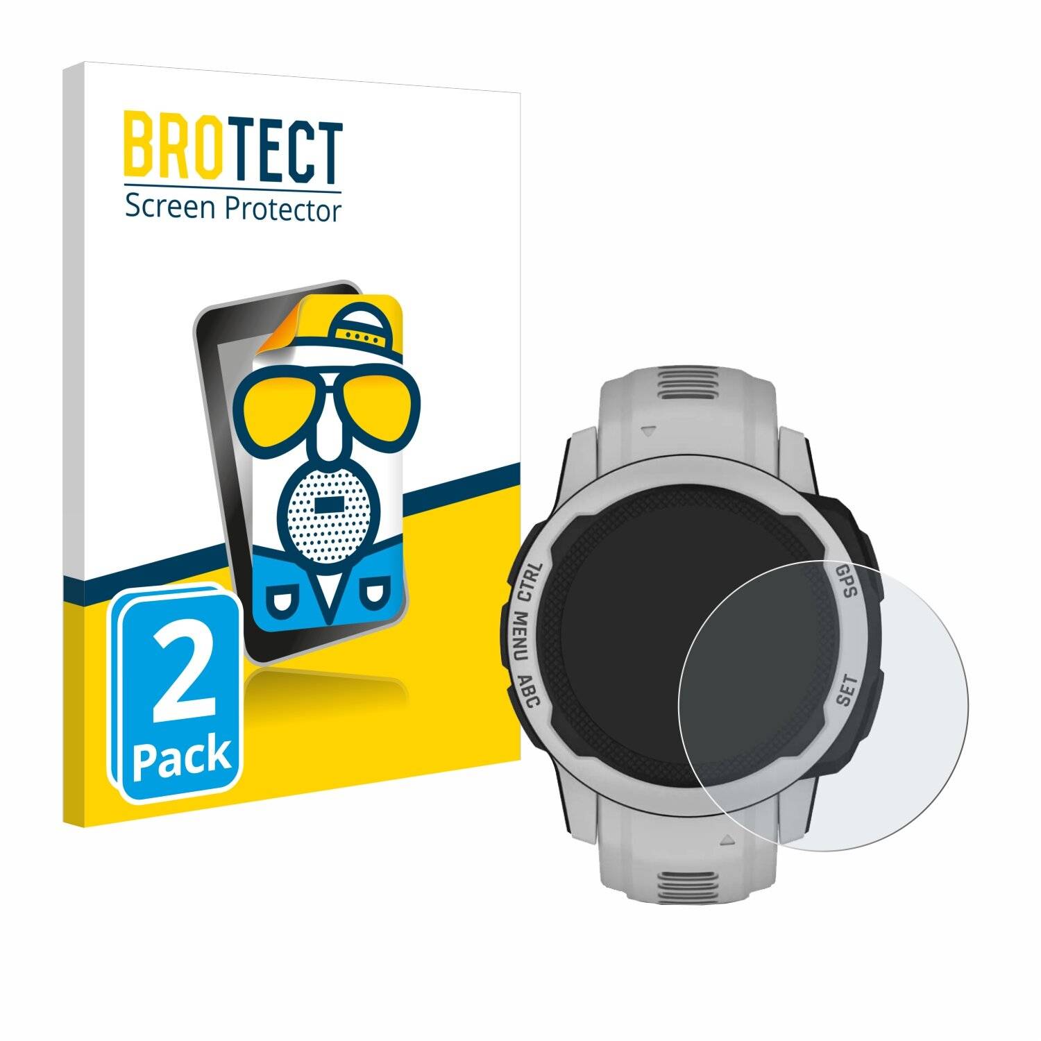 2x BROTECT Matte Displayschutzfolie für Garmin Instinct 2S Solar (40 mm) - Entspiegelt,