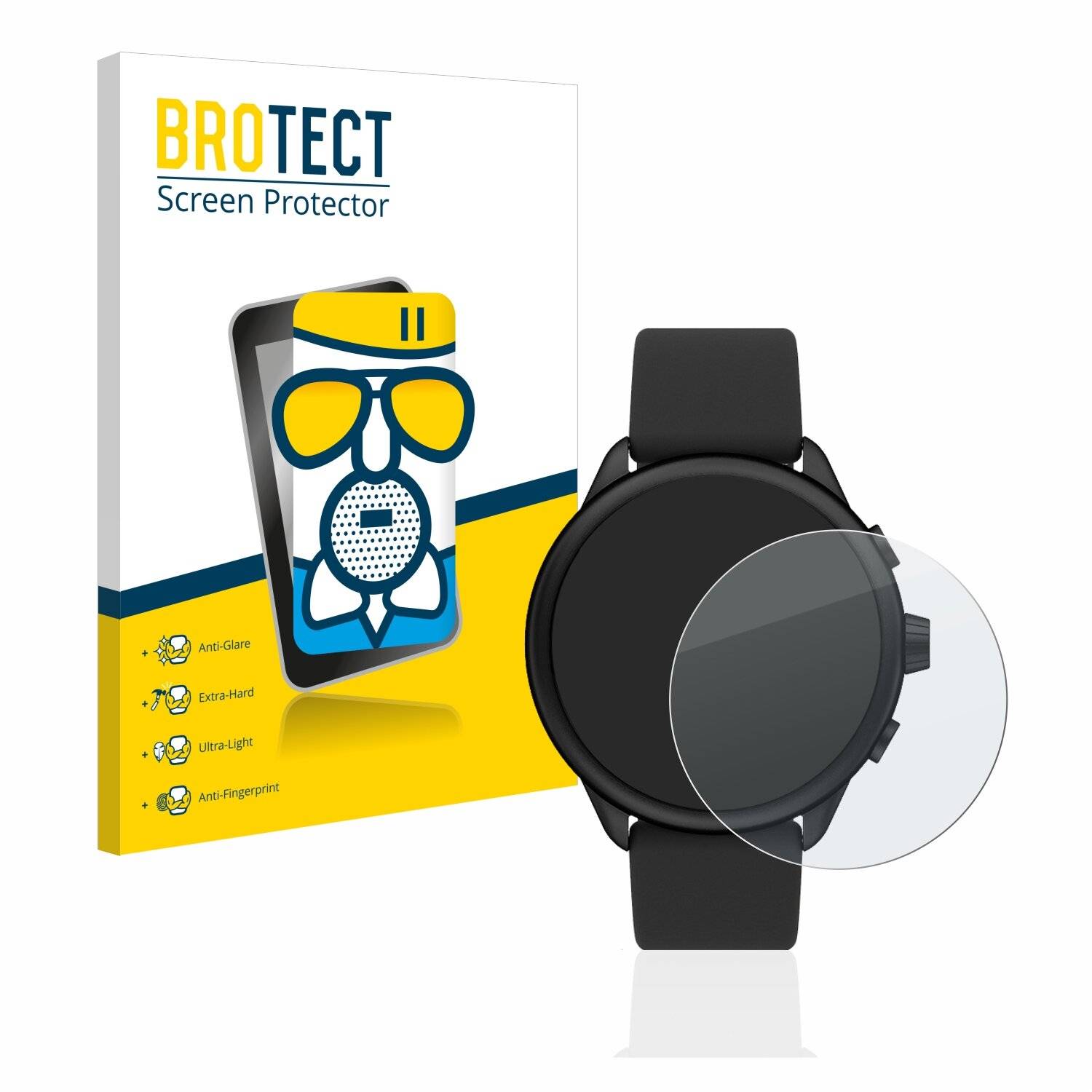 BROTECT AirGlass Matte Schutzglas Folie für Fossil Smartwatch Wellness (Gen 6)