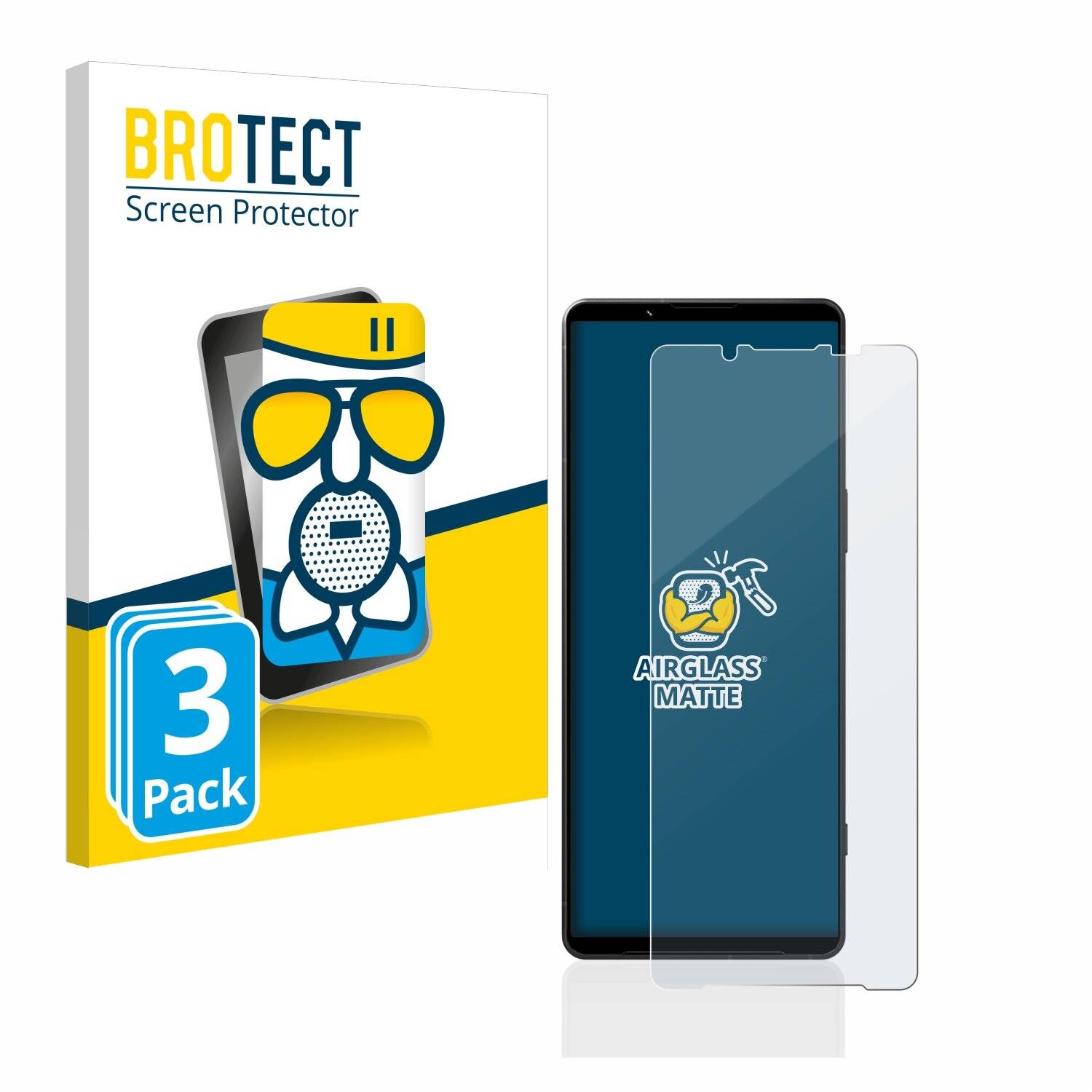 3x BROTECT AirGlass Matte Schutzglas Folie für Sony Xperia 1