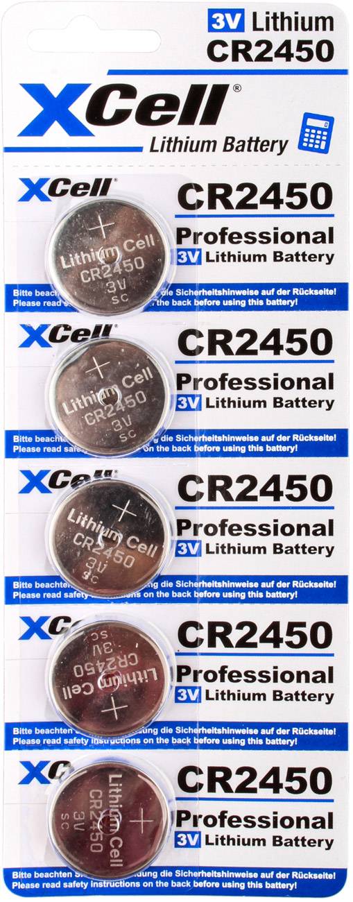 100x CR2450 Lithium-Knopfzelle 3V / 620mAh (20x 5er Pack)