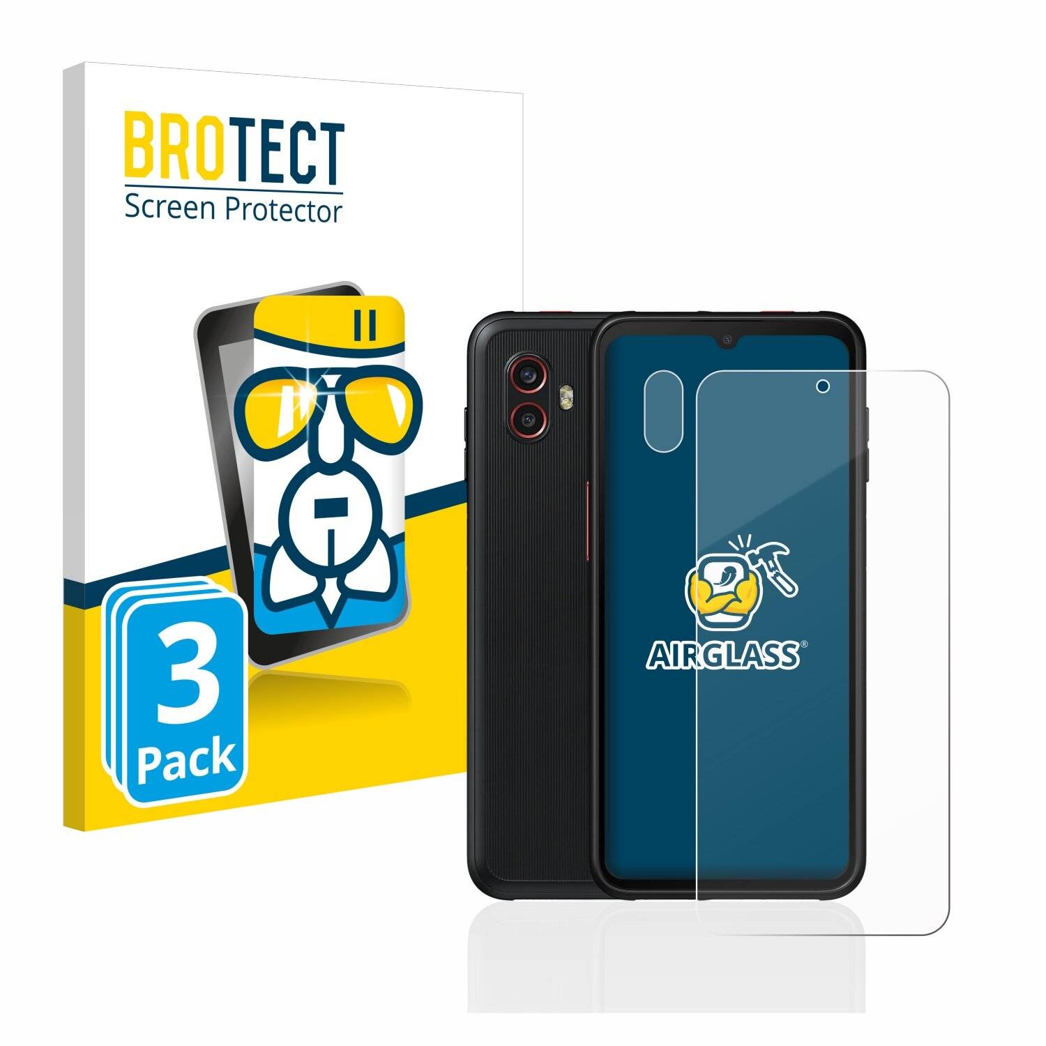 3x BROTECT AirGlass Schutzglas Folie für Samsung Galaxy Xcover 6 Pro Enterprise Edition