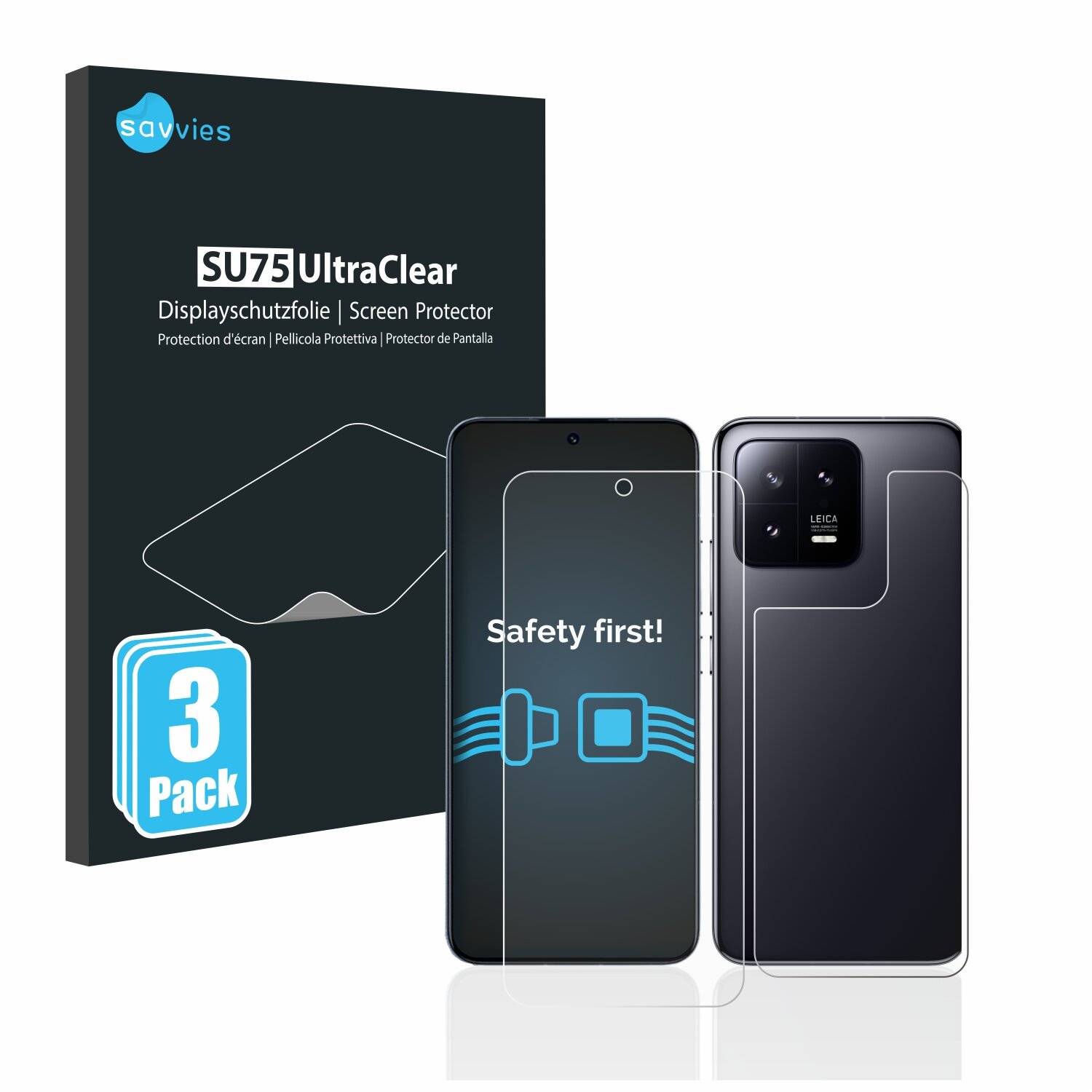 6x Savvies SU75 Displayschutzfolie für Xiaomi 13
