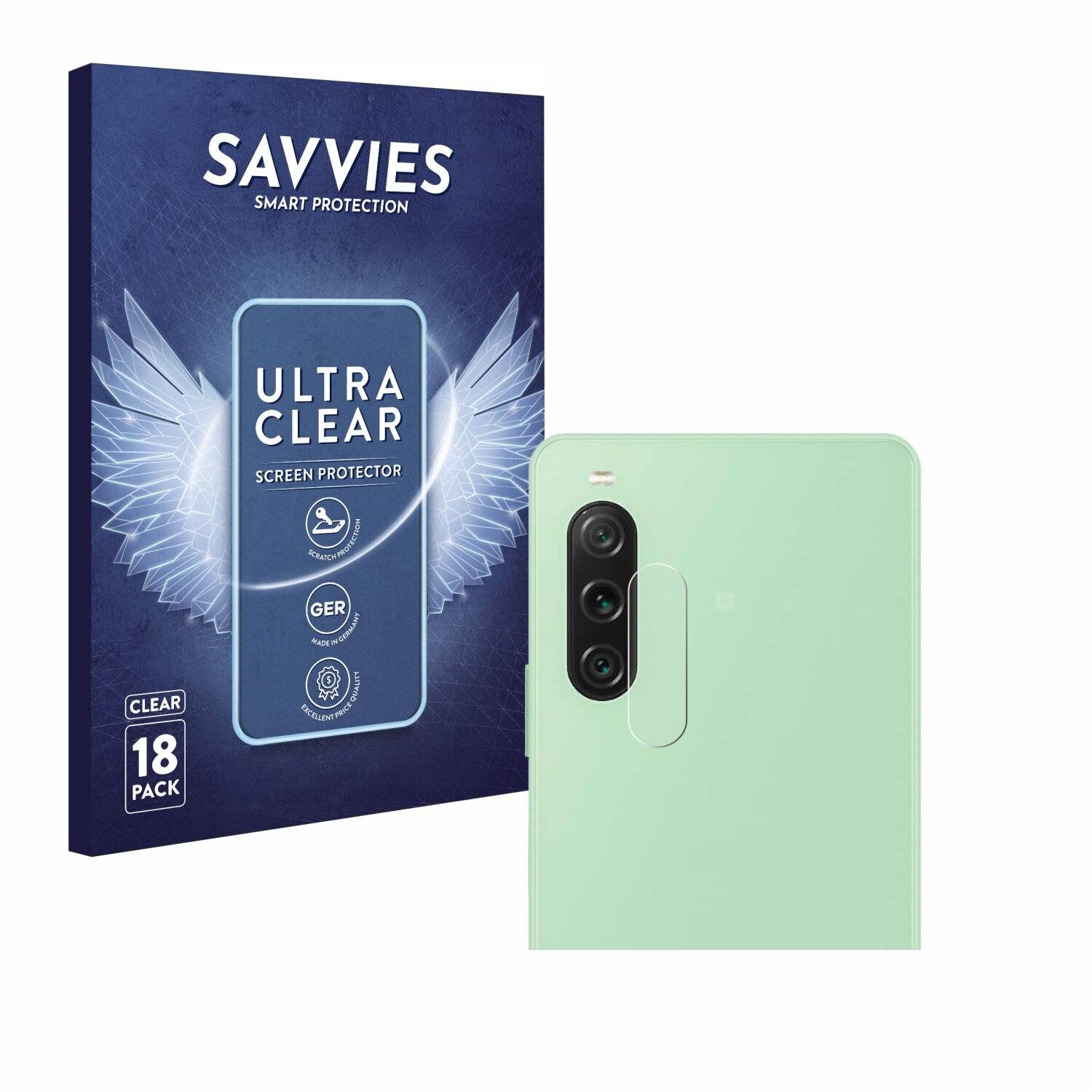 18x Savvies SU75 Displayschutzfolie für Sony Xperia 10 V (NUR