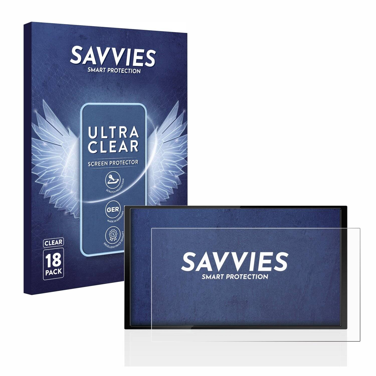 18x Savvies SU75 Displayschutzfolie für Kenwood DMX