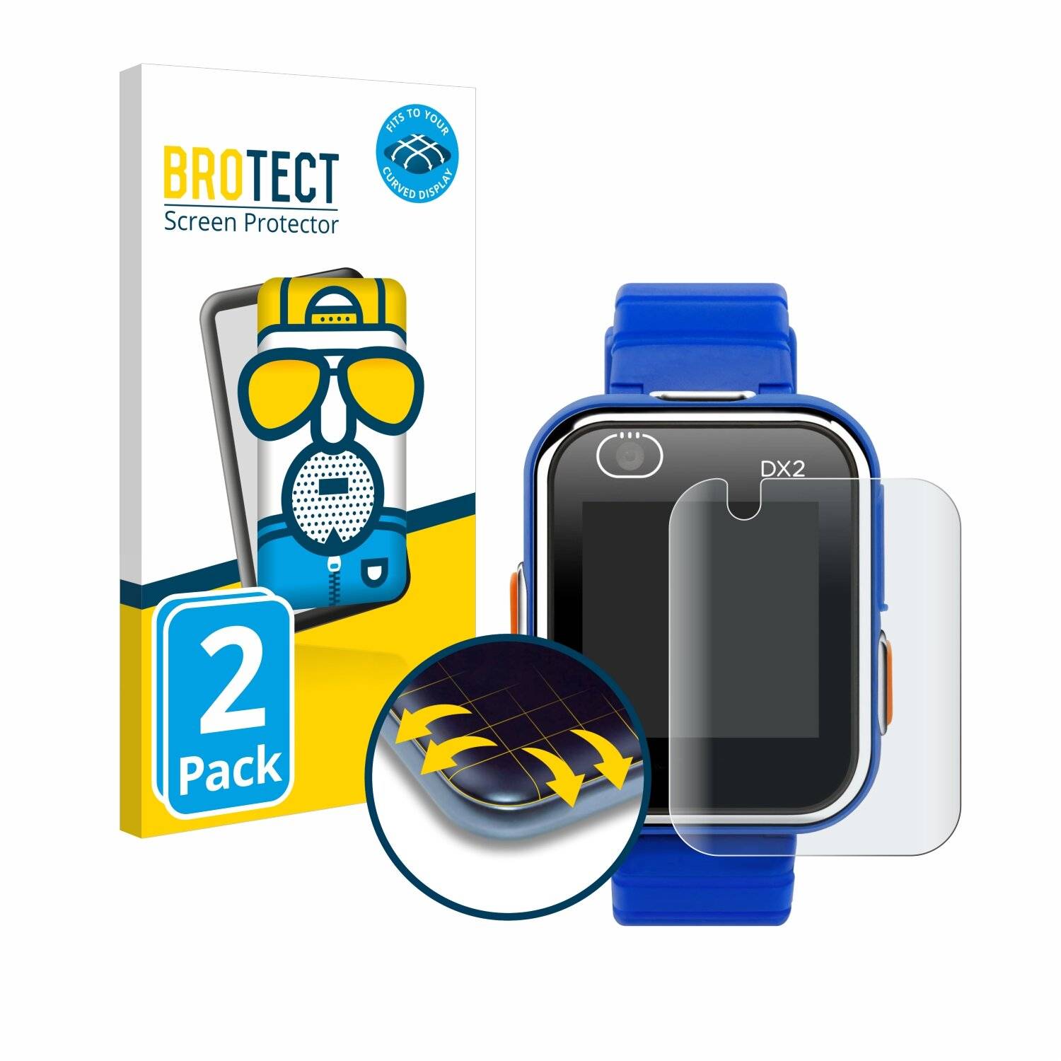 2x BROTECT Flex Matte Full-Cover Displayschutzfolie für Vtech Kidizoom Smart Watch
