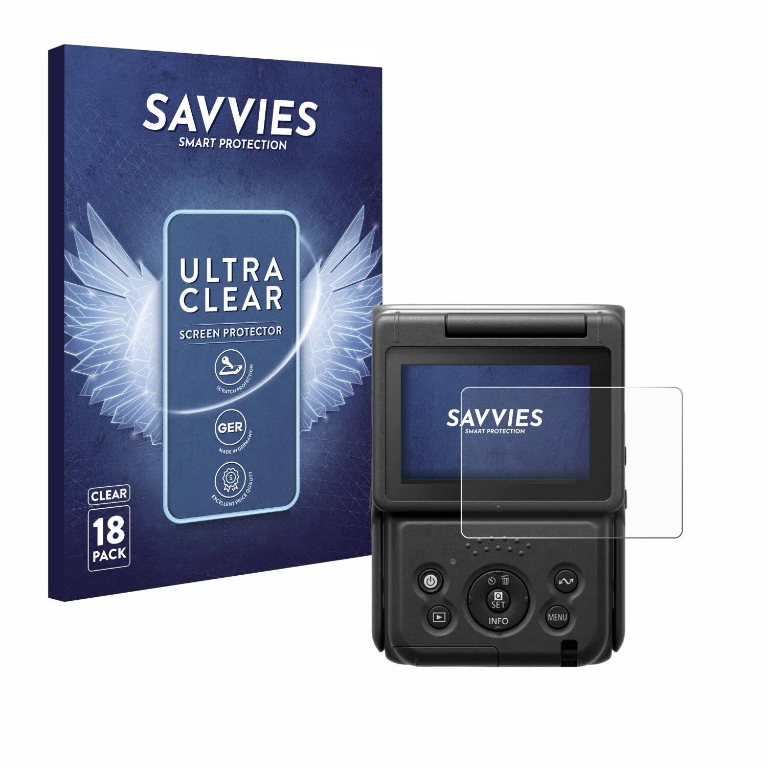 18x Savvies SU75 Displayschutzfolie für Canon PowerShot