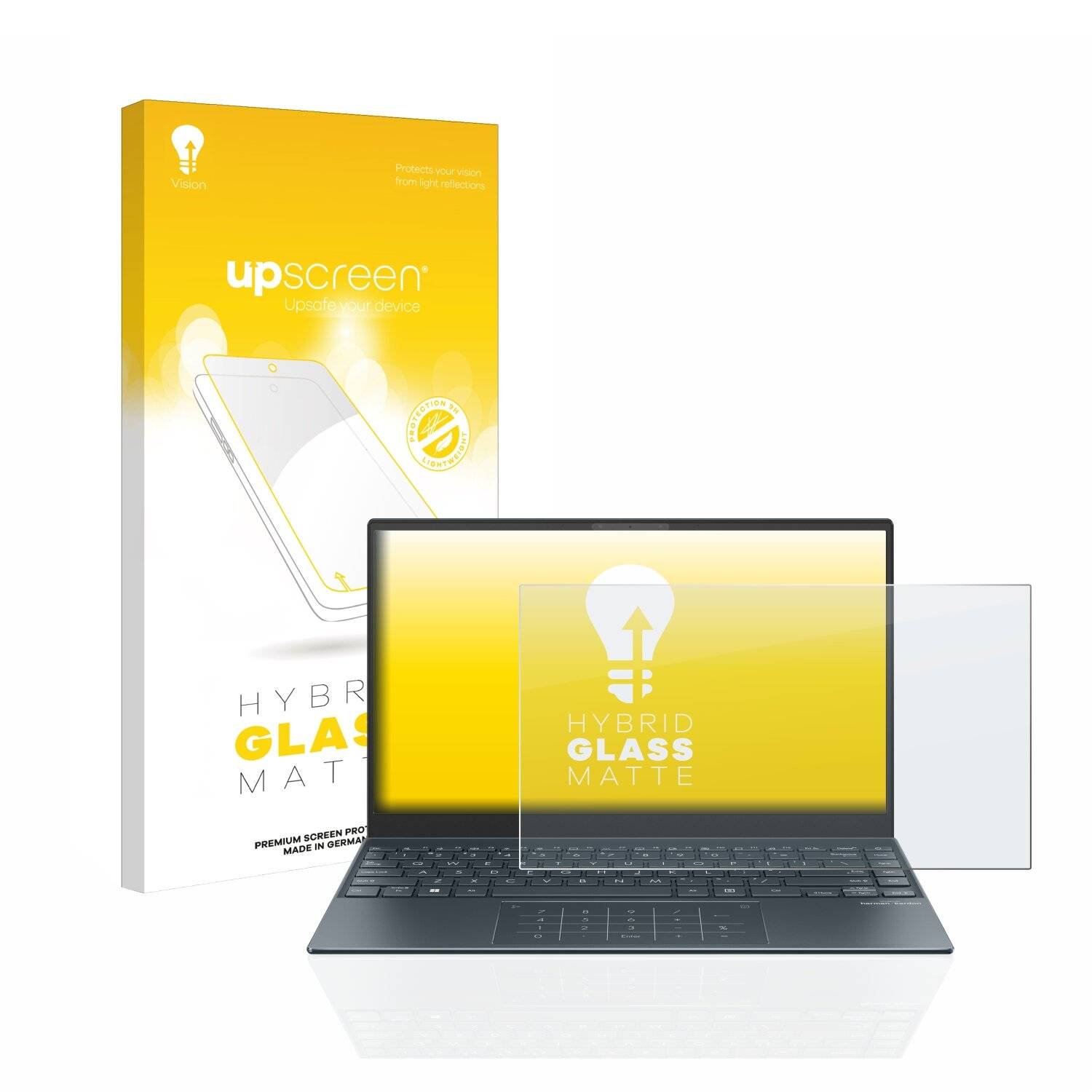 upscreen Hybrid Glass Matte Premium Schutzglas Folie für Asus ZenBook 13 OLED