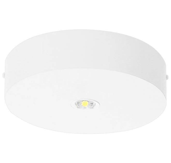 Eine weiße, deckenmontierte LED-Leuchte mit kreisförmiger Gestalt.