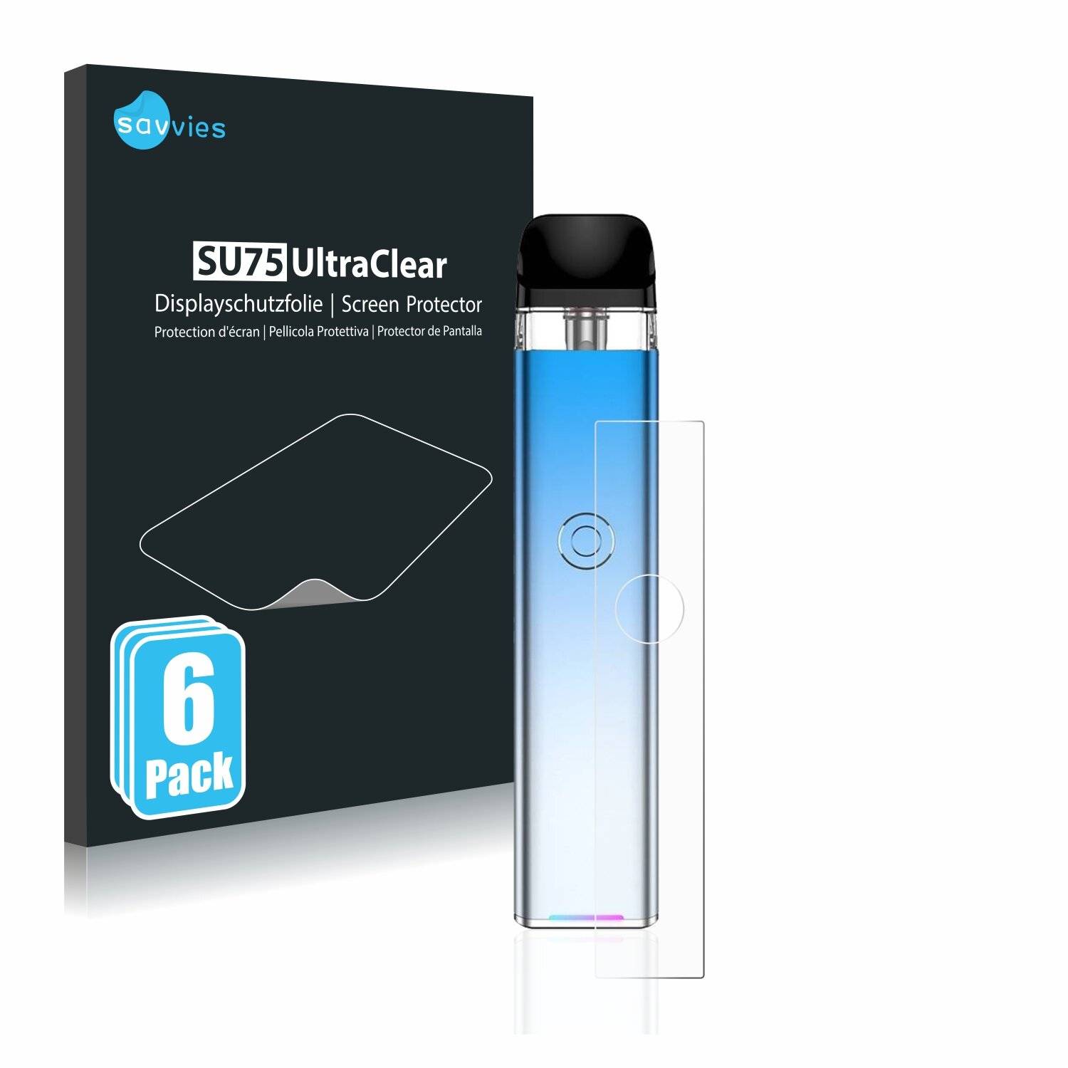 6x Savvies SU75 Displayschutzfolie für Vaporesso XROS