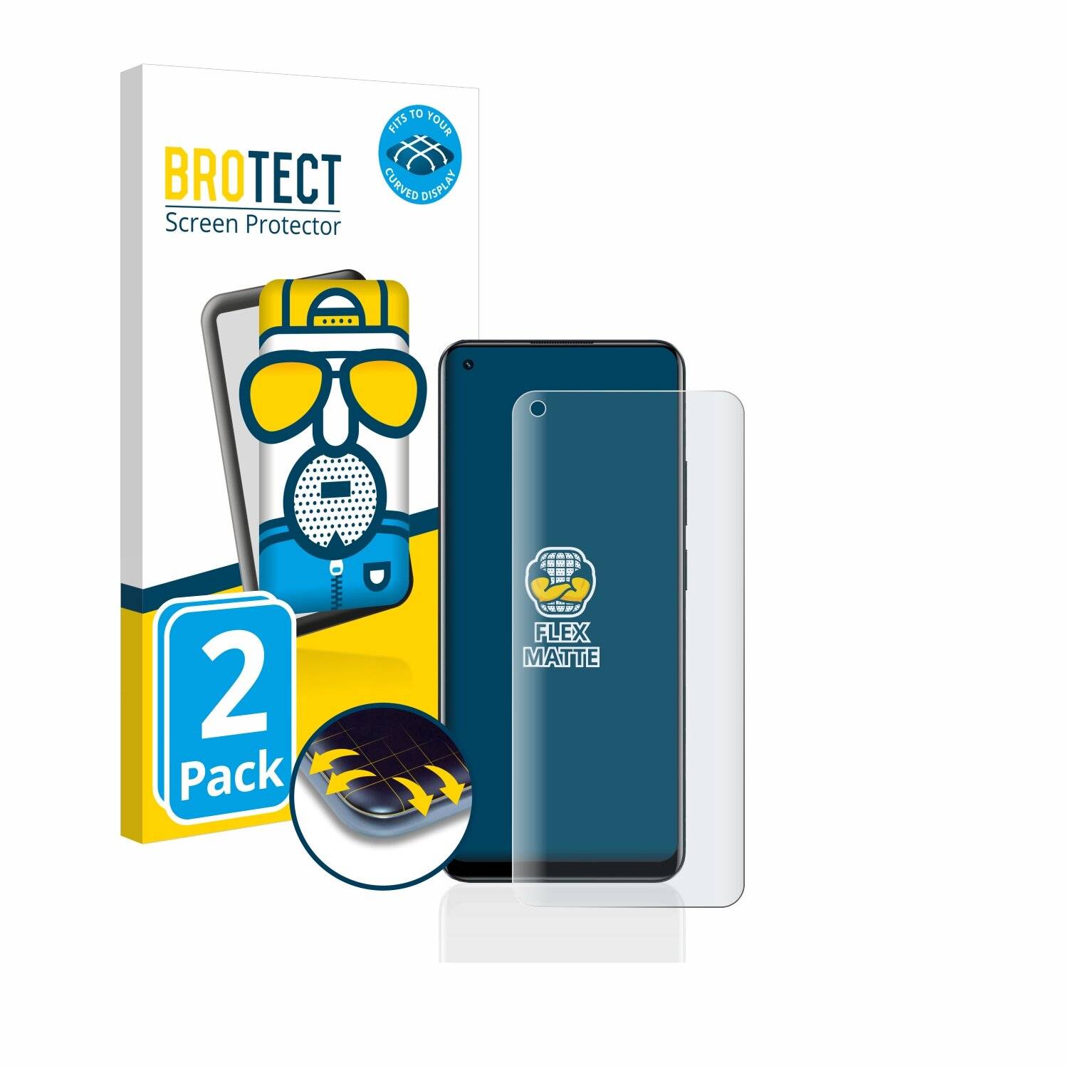 2x BROTECT Flex Matte Full-Cover Displayschutzfolie für realme