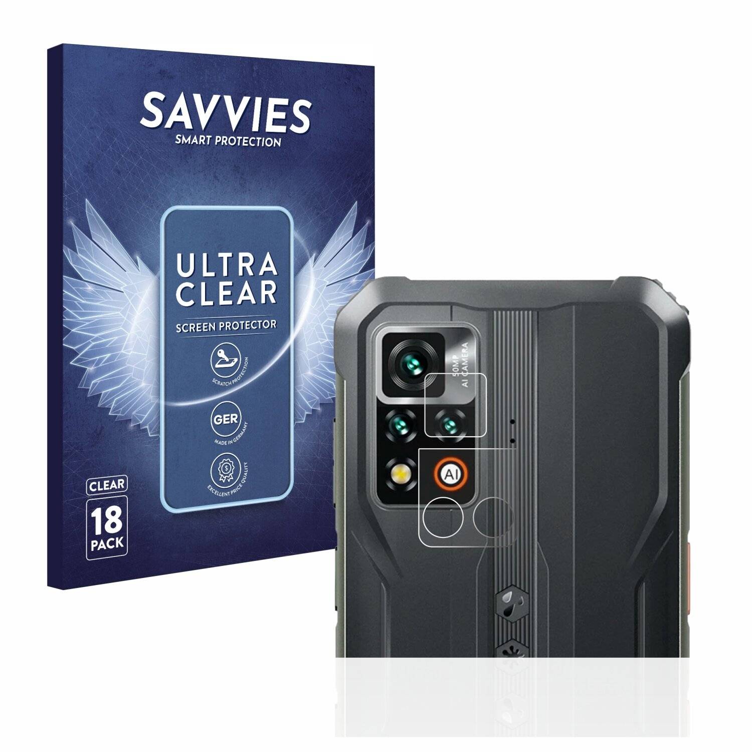 18x Savvies SU75 Displayschutzfolie für Blackview BV9200 (NUR