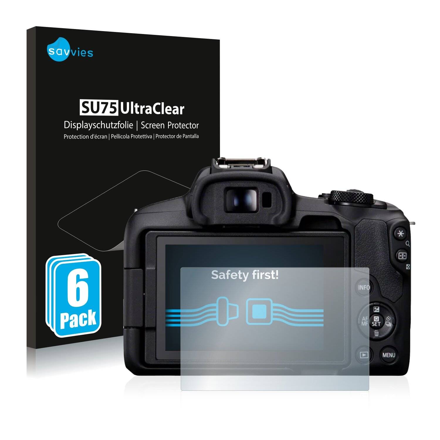 6x Savvies SU75 Displayschutzfolie für Canon EOS