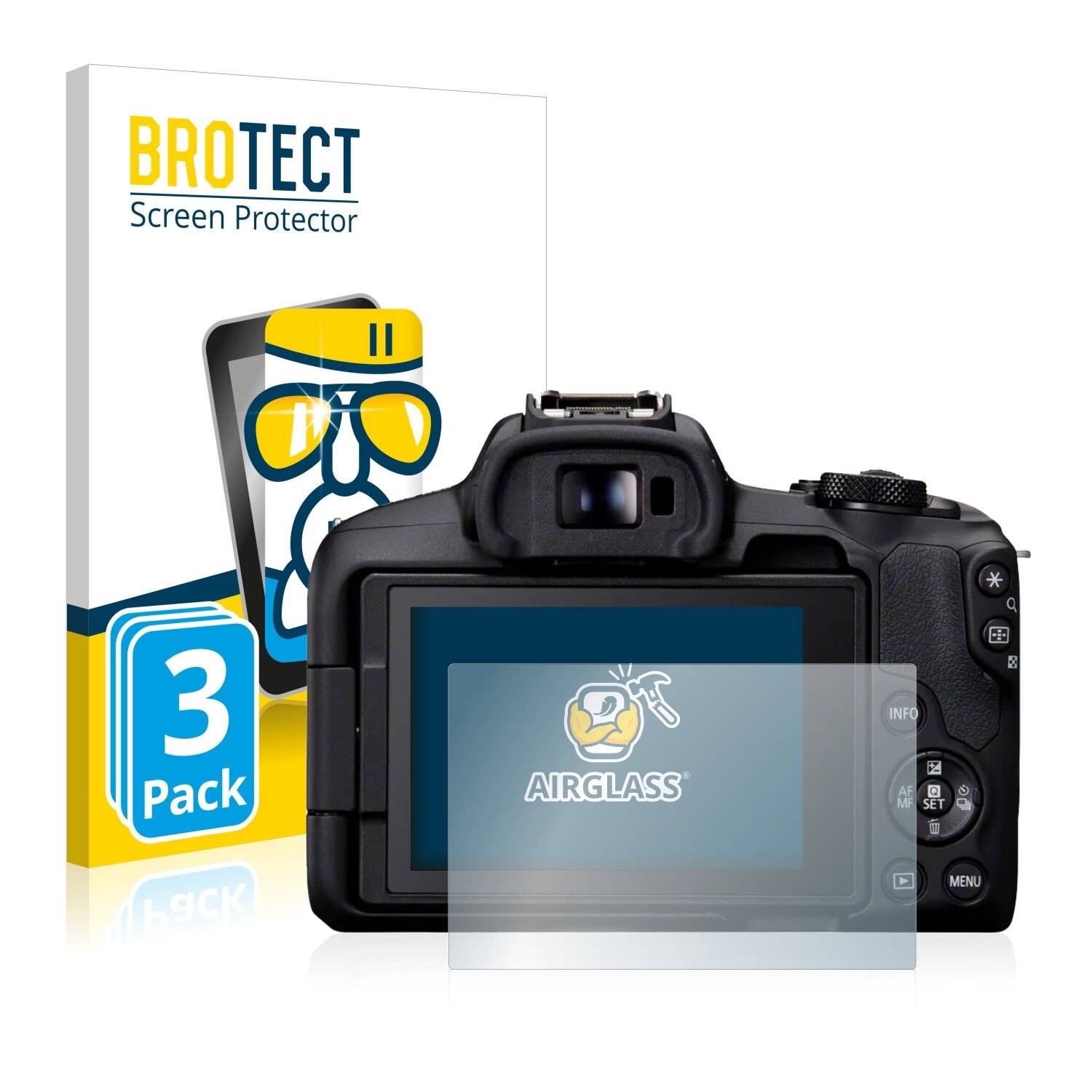 3x BROTECT AirGlass Schutzglas Folie für Canon EOS