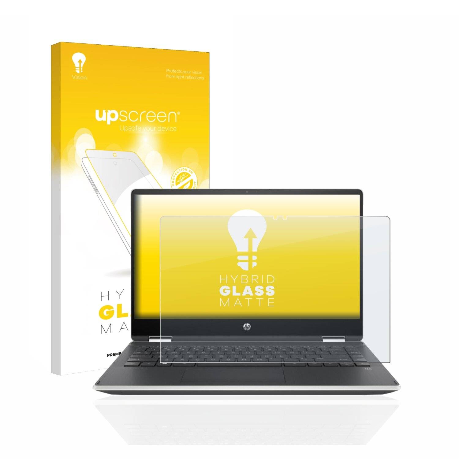 upscreen Hybrid Glass Matte Premium Schutzglas Folie für HP Pavilion x360 (14-dhX)