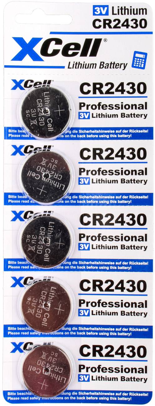100x CR2430 Lithium-Knopfzelle 3V / 290mAh (20x 5er Pack)
