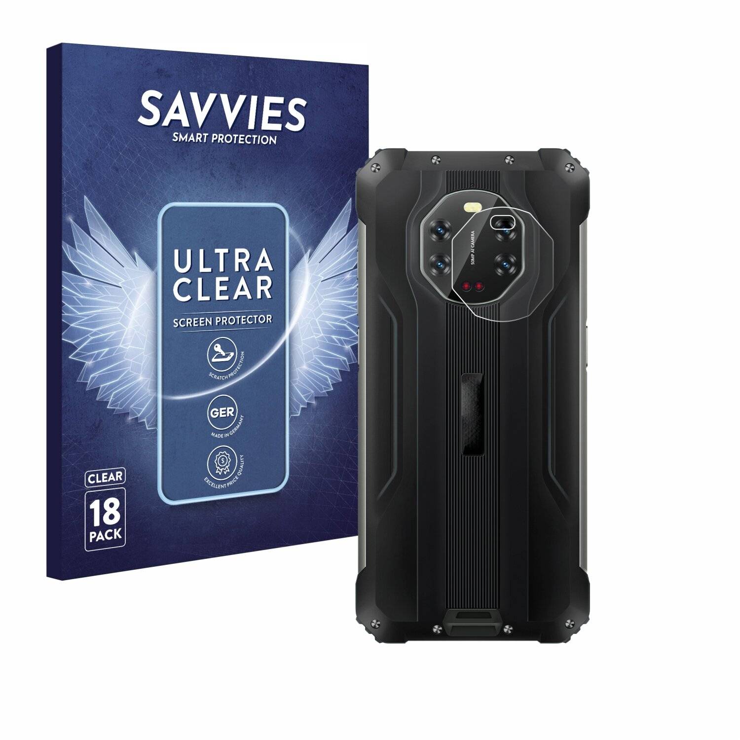 18x Savvies SU75 Displayschutzfolie für Blackview BL8800 5G (NUR