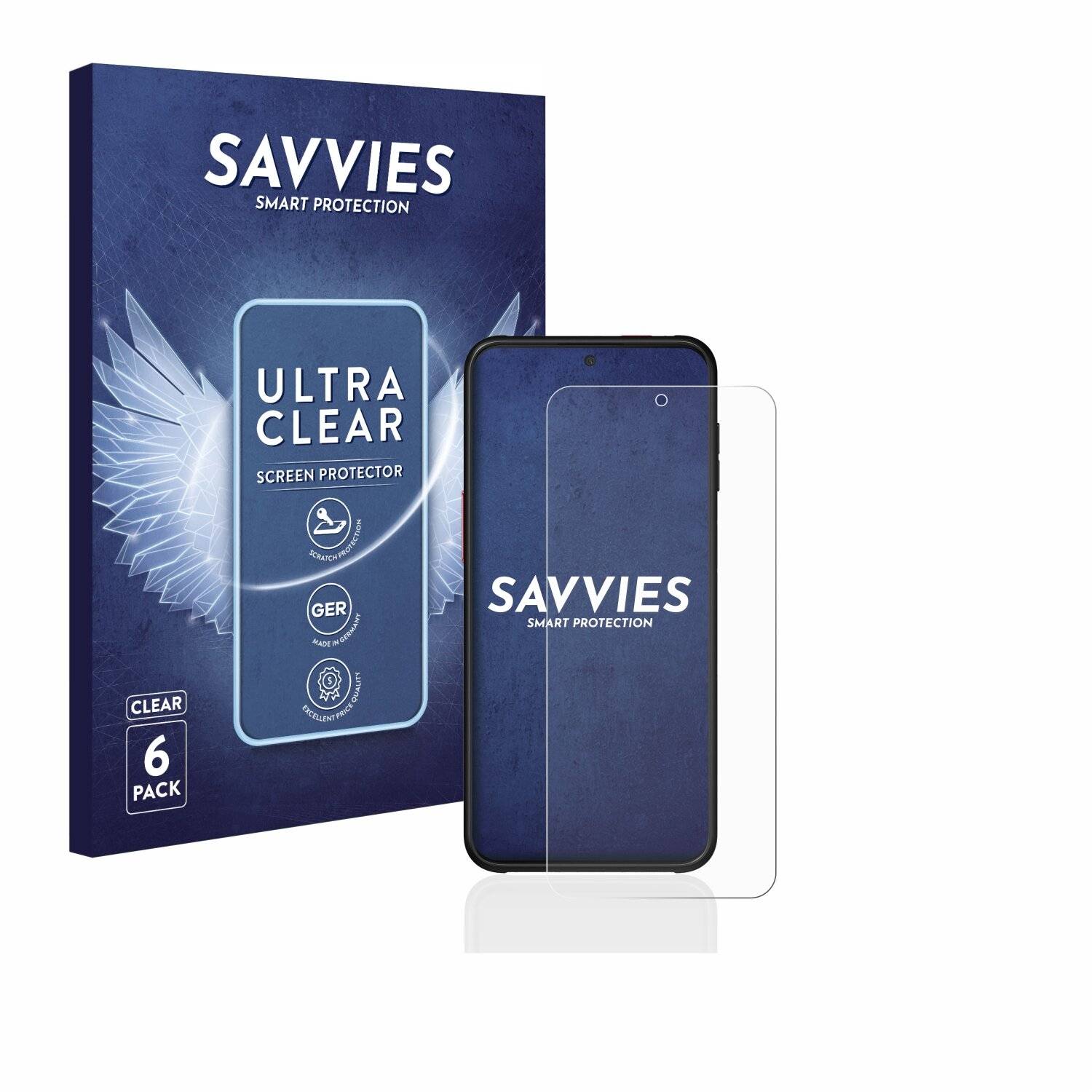 6x Savvies SU75 Displayschutzfolie für Samsung Galaxy Xcover Pro