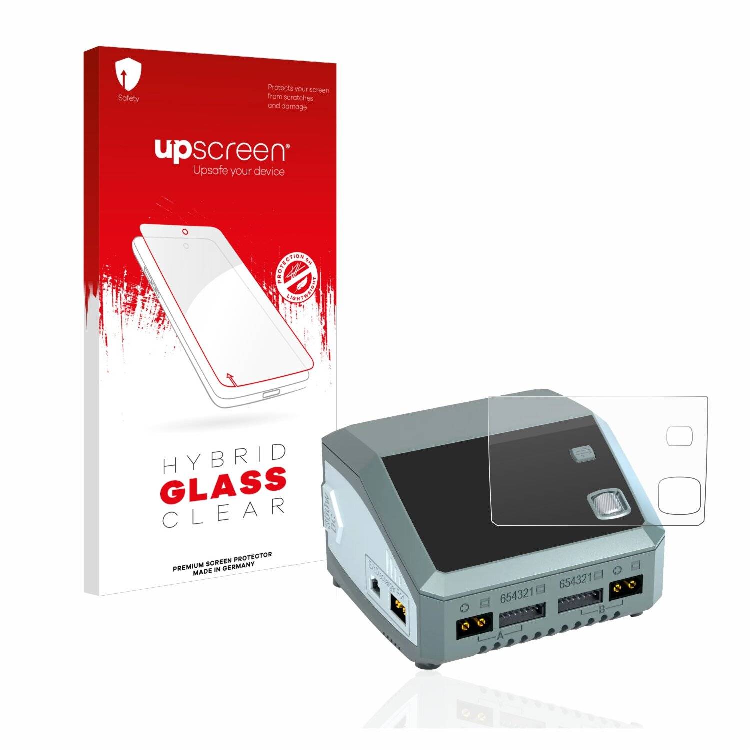 upscreen Hybrid Glass Clear Premium Schutzglas Folie für Skyrc D200