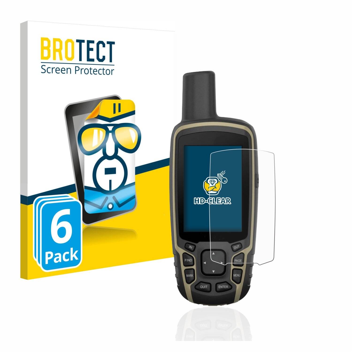 6x BROTECT HD-Clear Displayschutzfolie für Garmin GPSMAP