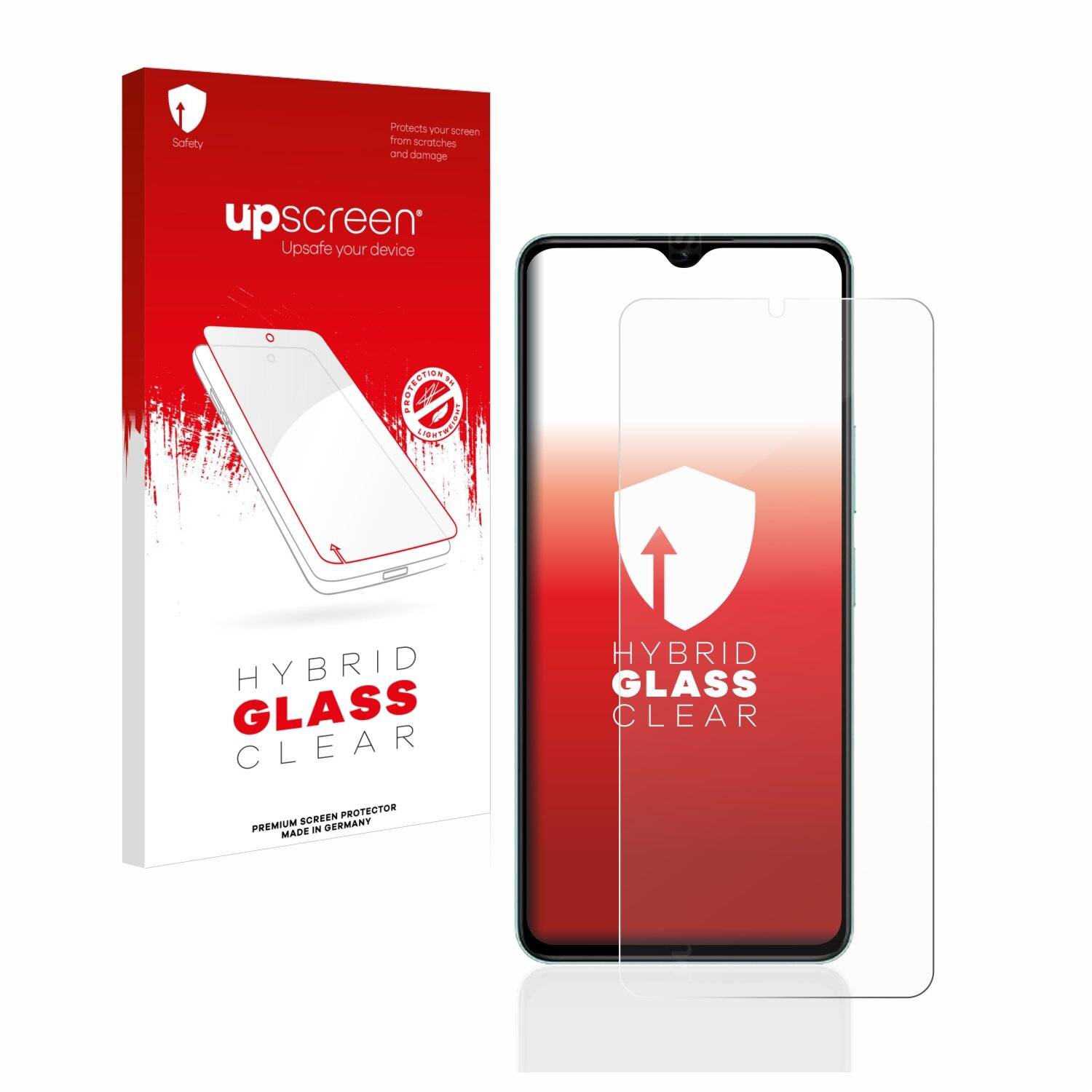 upscreen Hybrid Glass Clear Premium Schutzglas Folie für Vivo Y35