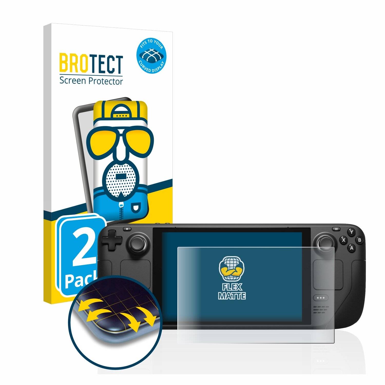 2x BROTECT Flex Matte Full-Cover Displayschutzfolie für Valve Steam
