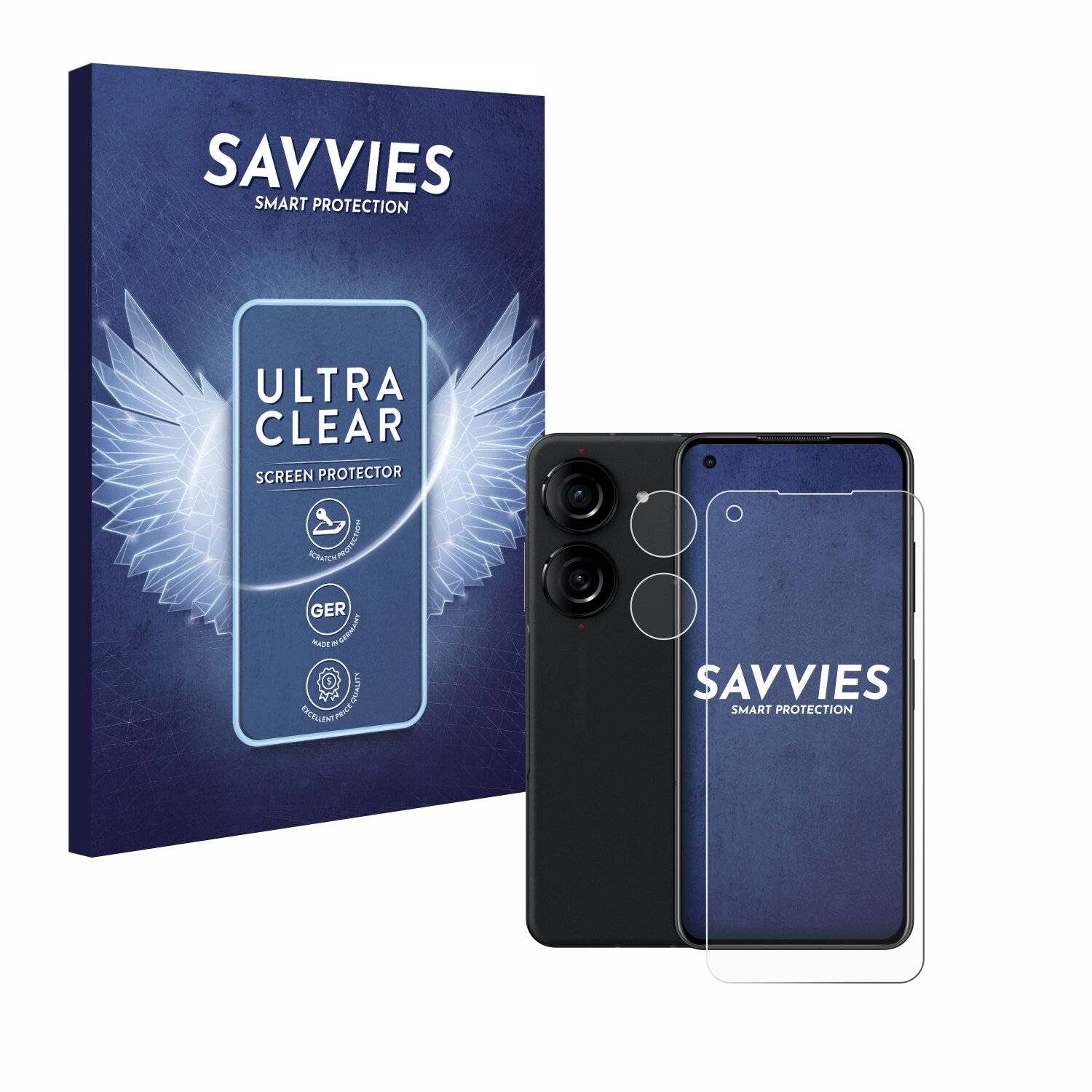 18x Savvies SU75 Displayschutzfolie für Asus ZenFone 10