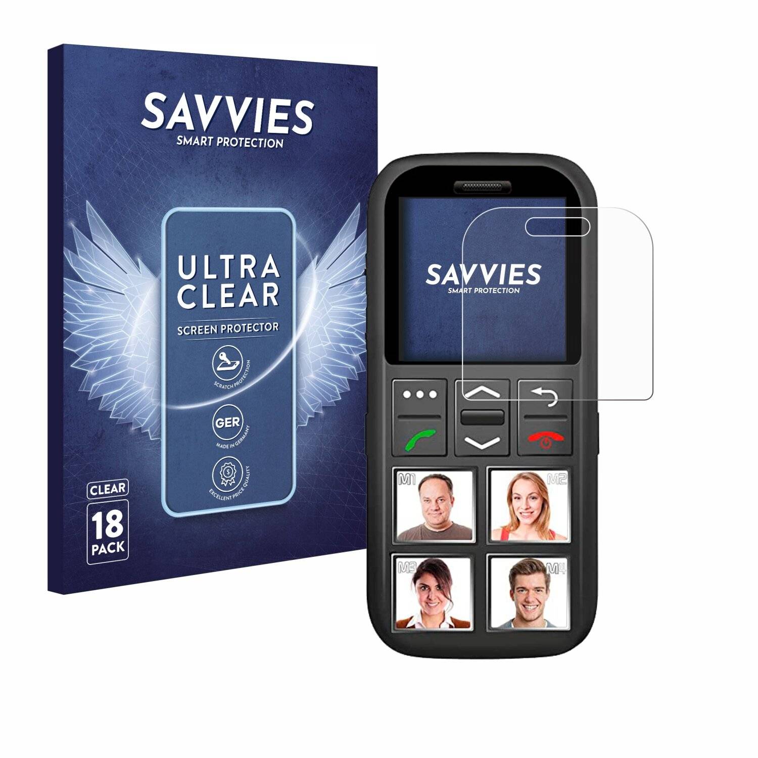 18x Savvies SU75 Displayschutzfolie für Simvalley Mobile