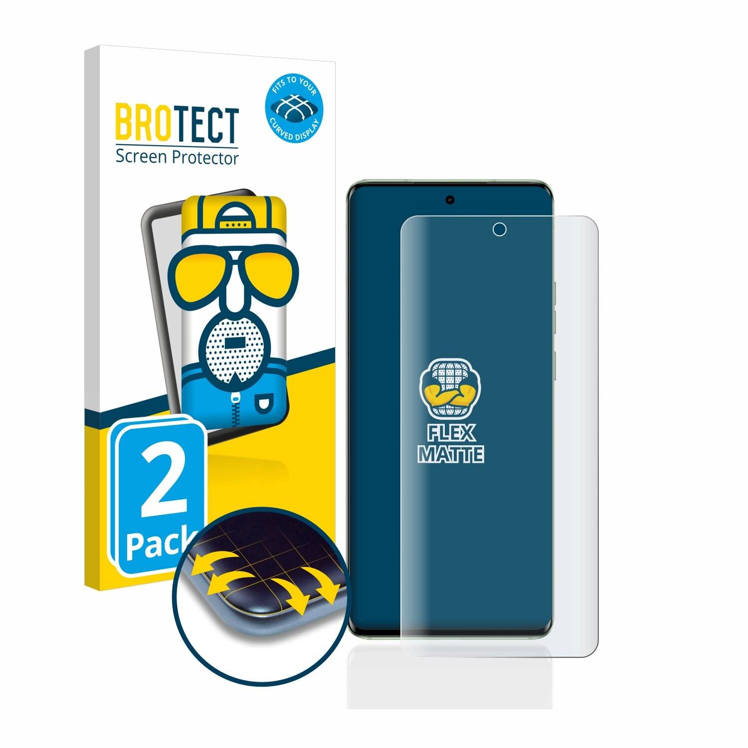 2x BROTECT Flex Matte Full-Cover Displayschutzfolie für Motorola Edge