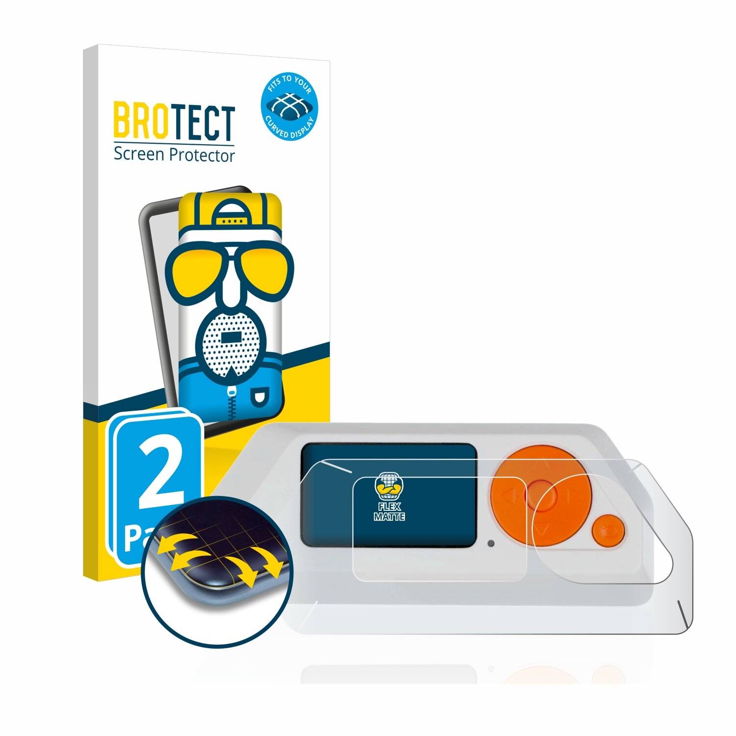2x BROTECT Flex Matte Full-Cover Displayschutzfolie für Flipper Zero