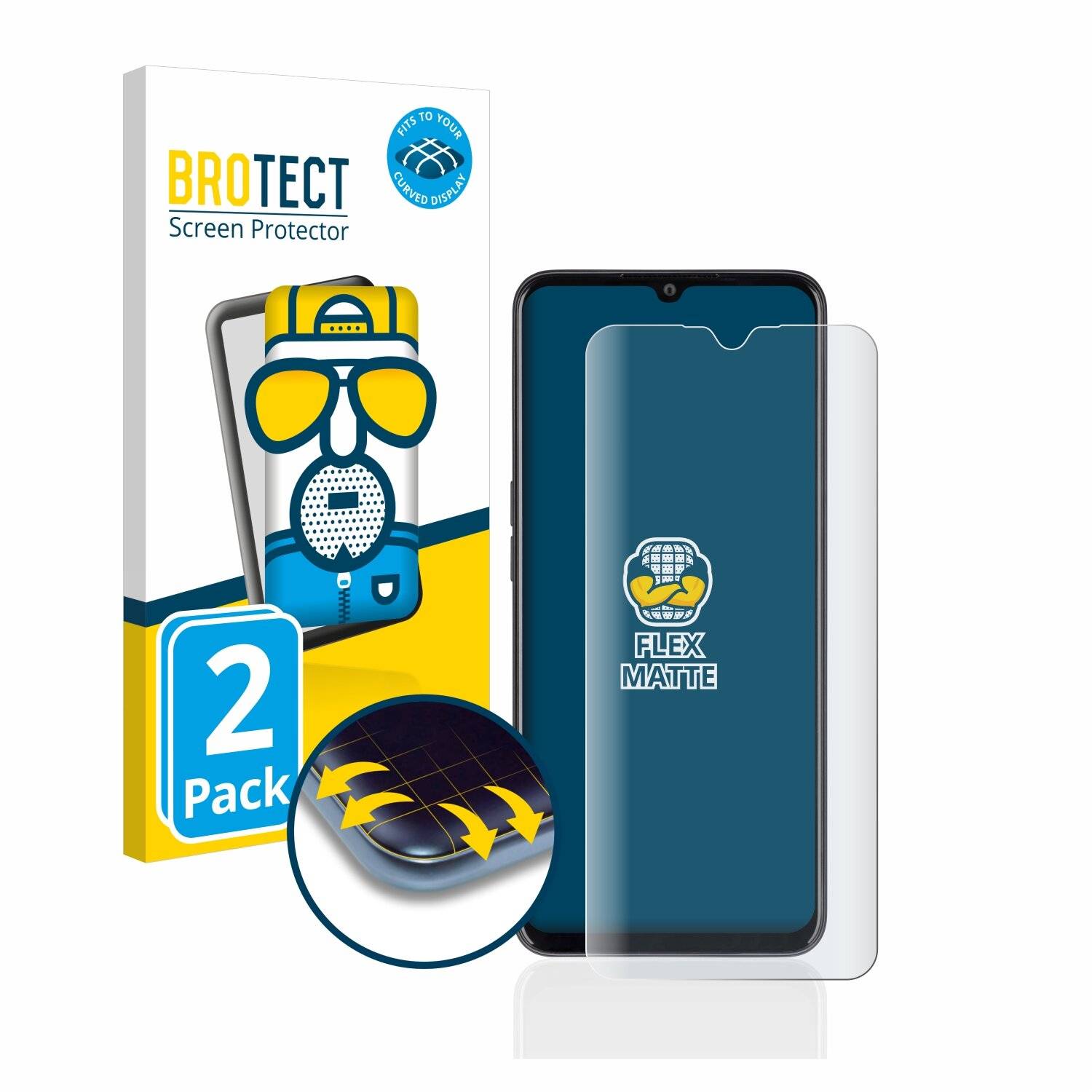 2x BROTECT Flex Matte Full-Cover Displayschutzfolie für Oppo A77