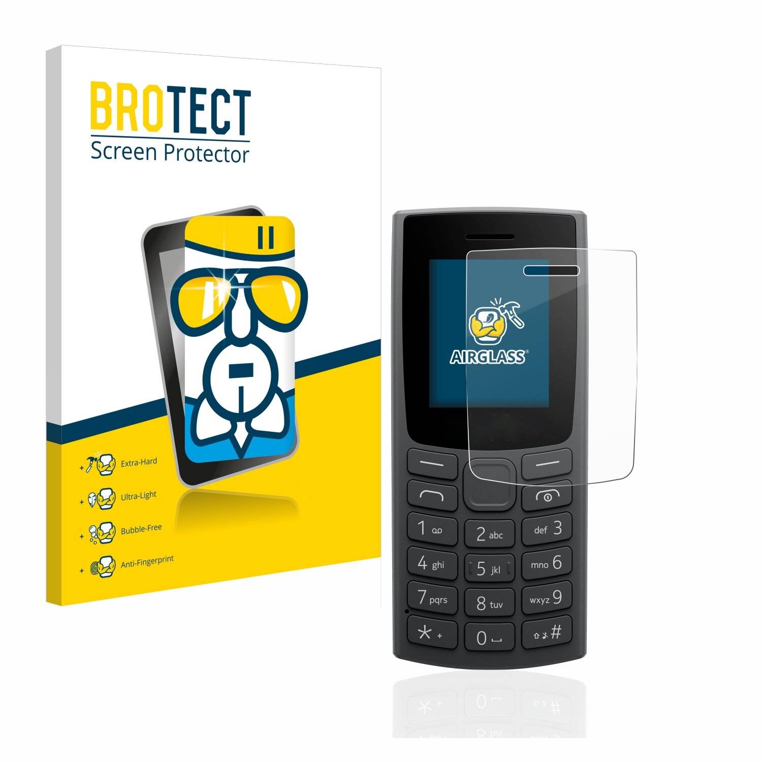BROTECT AirGlass Schutzglas Folie für Nokia 105