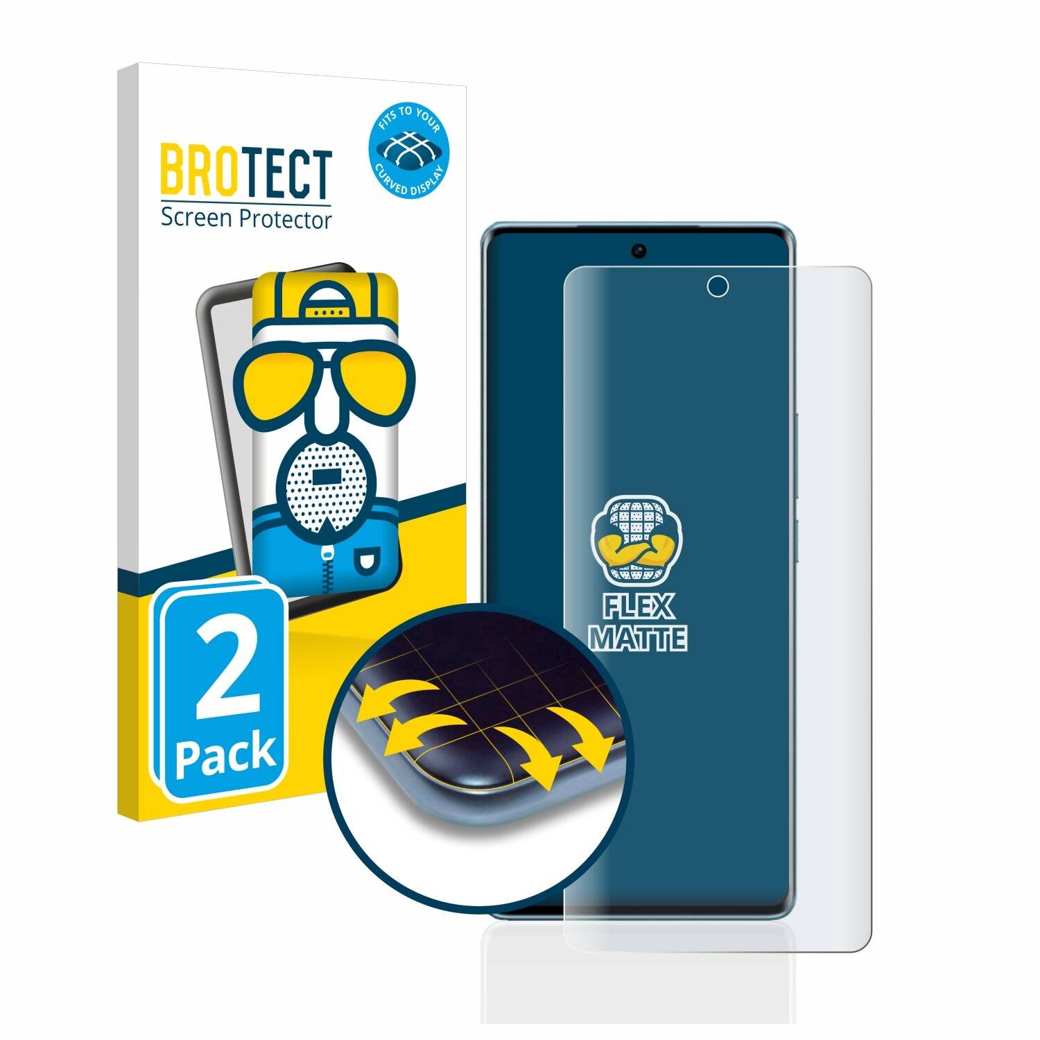 2x BROTECT Flex Matte Full-Cover Displayschutzfolie für Vivo