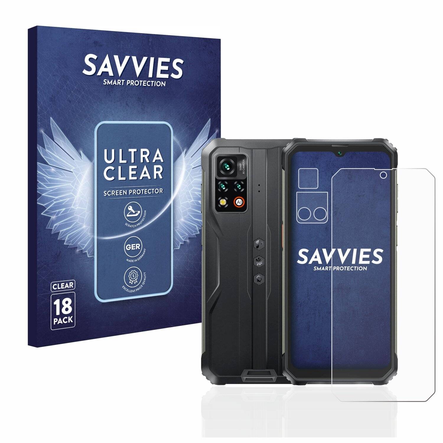 18x Savvies SU75 Displayschutzfolie für Blackview BV9200