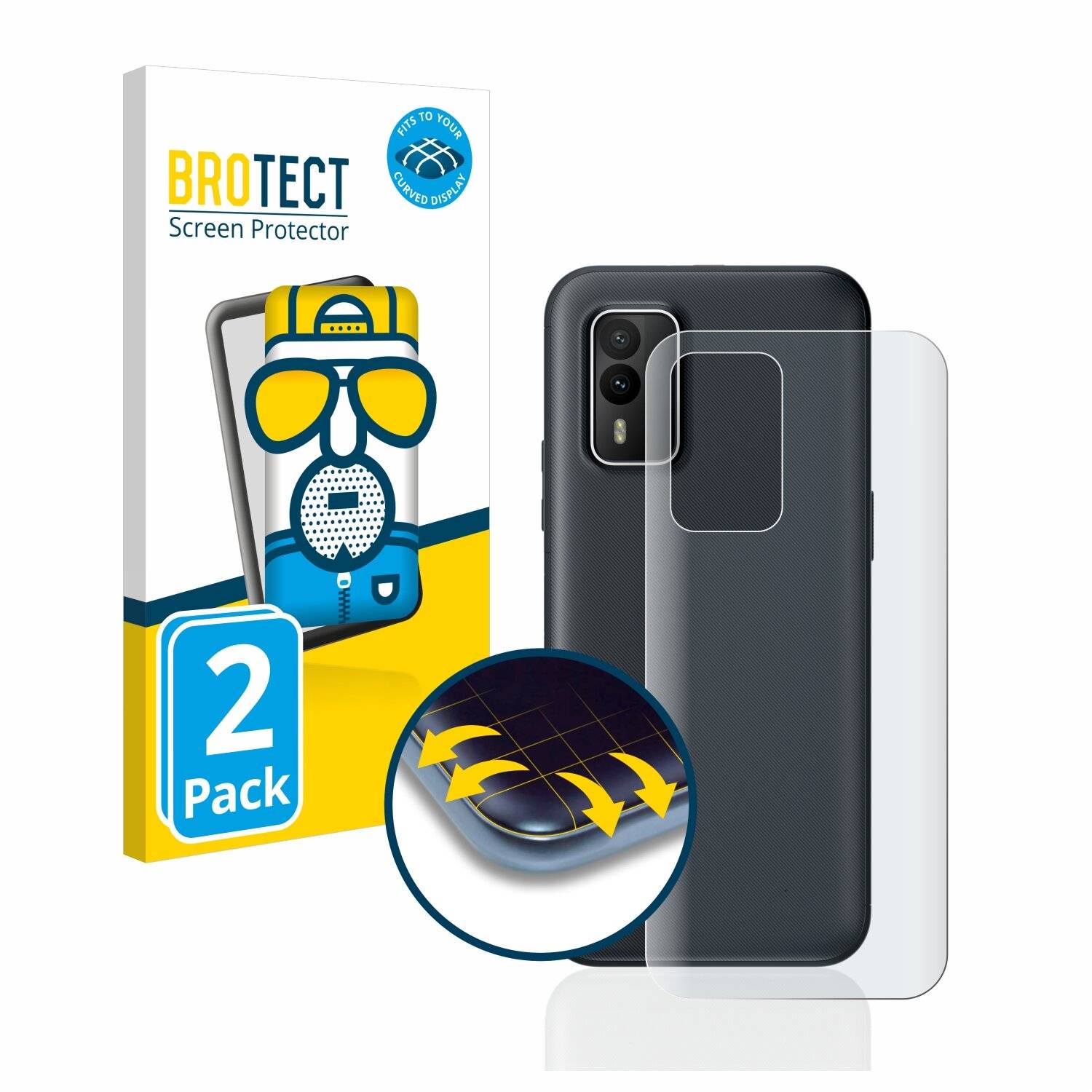 2x BROTECT Flex Matte Full-Cover Displayschutzfolie für Nokia XR21