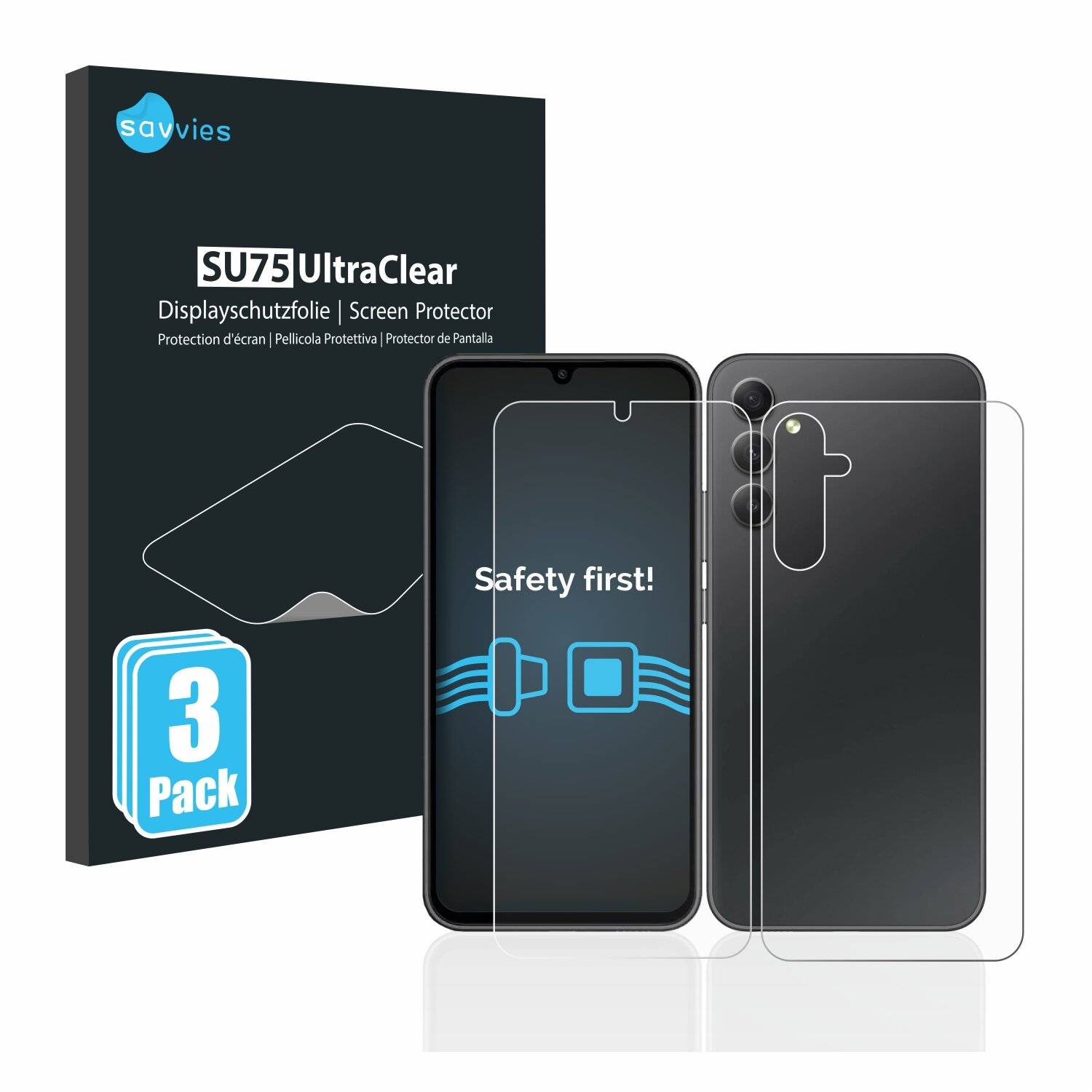 6x Savvies SU75 Displayschutzfolie für Samsung Galaxy A34 5G