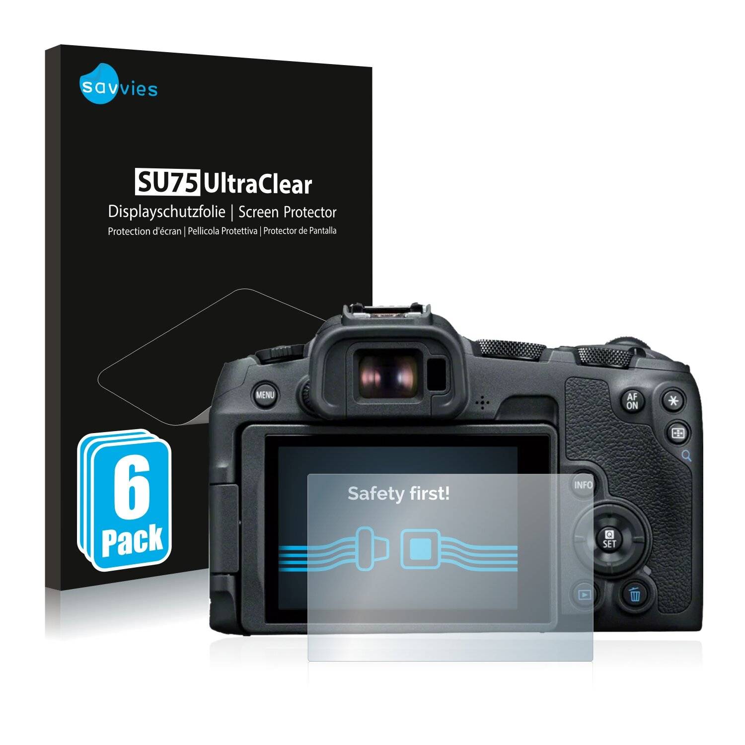 6x Savvies SU75 Displayschutzfolie für Canon EOS