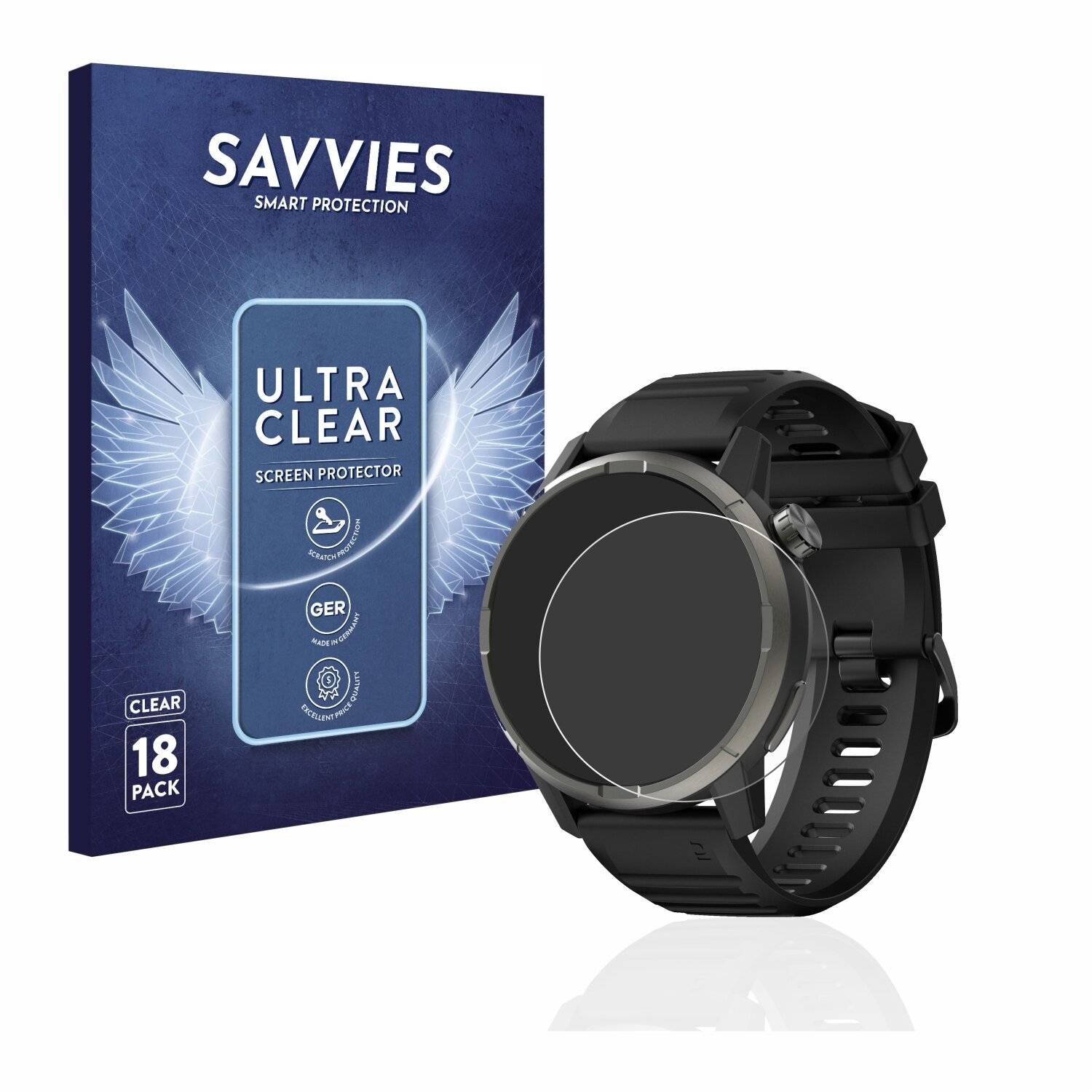 18x Savvies SU75 Displayschutzfolie für Kiprun GPS 900 by