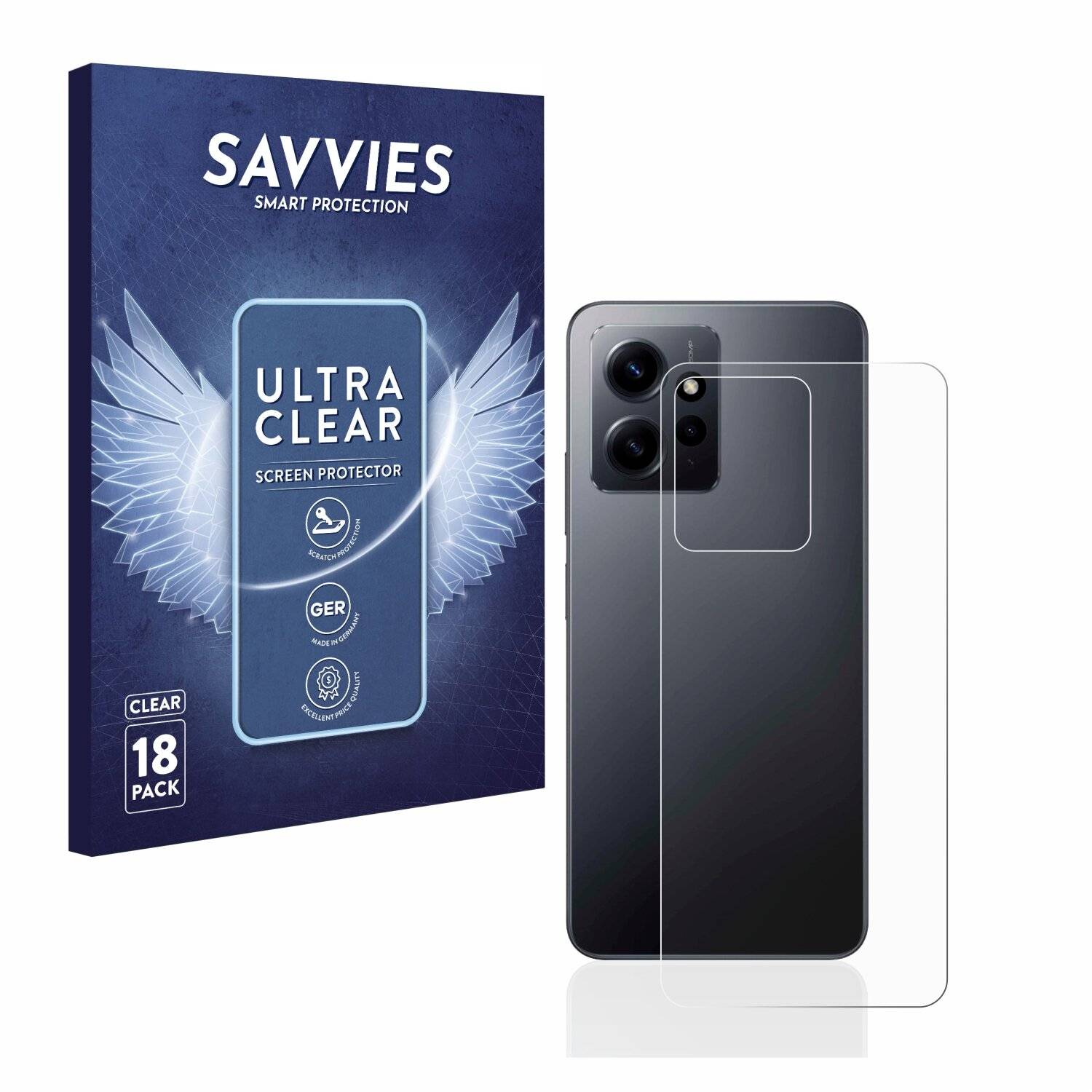 18x Savvies SU75 Displayschutzfolie für Xiaomi Redmi Note 12 4G
