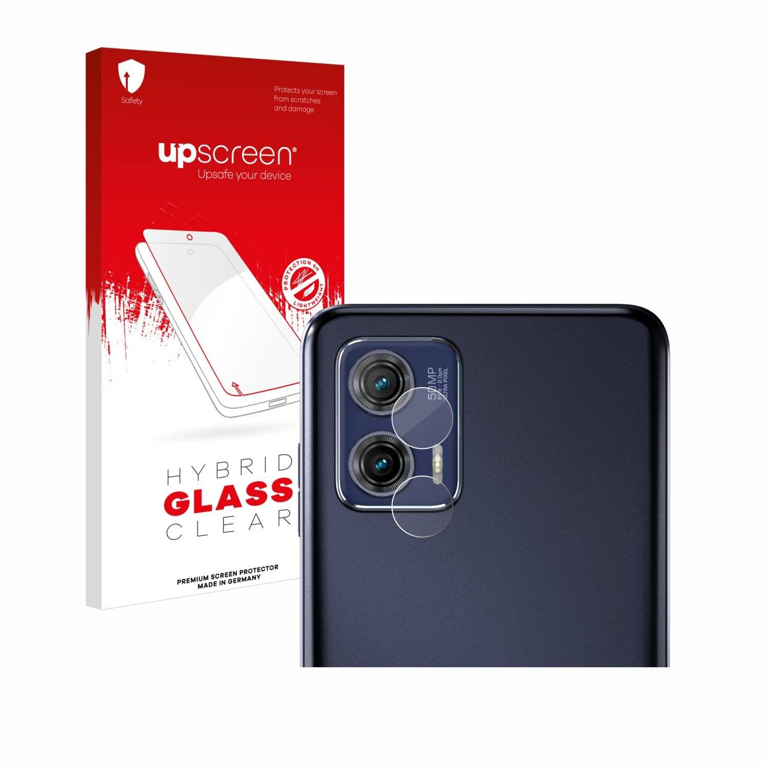 upscreen Hybrid Glass Clear Premium Schutzglas Folie für Motorola Moto G73 5G (NUR