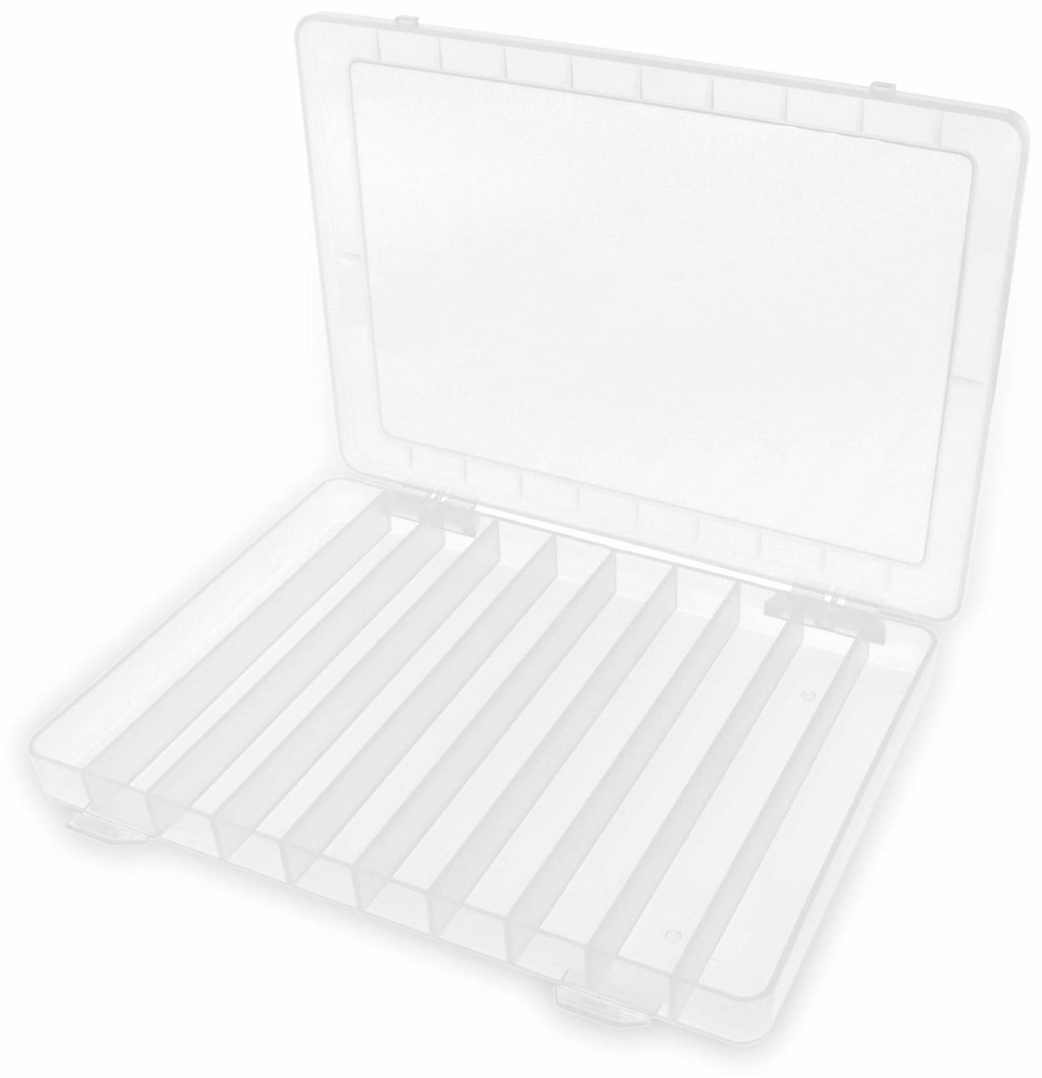 Sortimentsbox, 252x188x24, 10 Fächer, PP, transparent