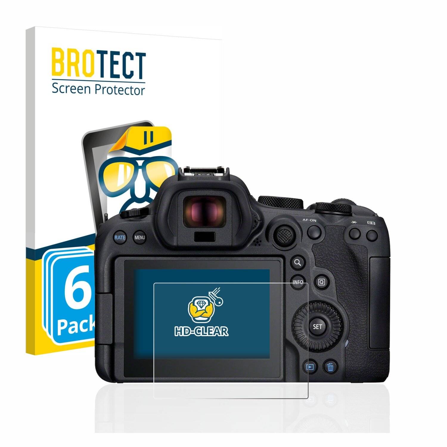 6x BROTECT HD-Clear Displayschutzfolie für Canon EOS R6 Mark