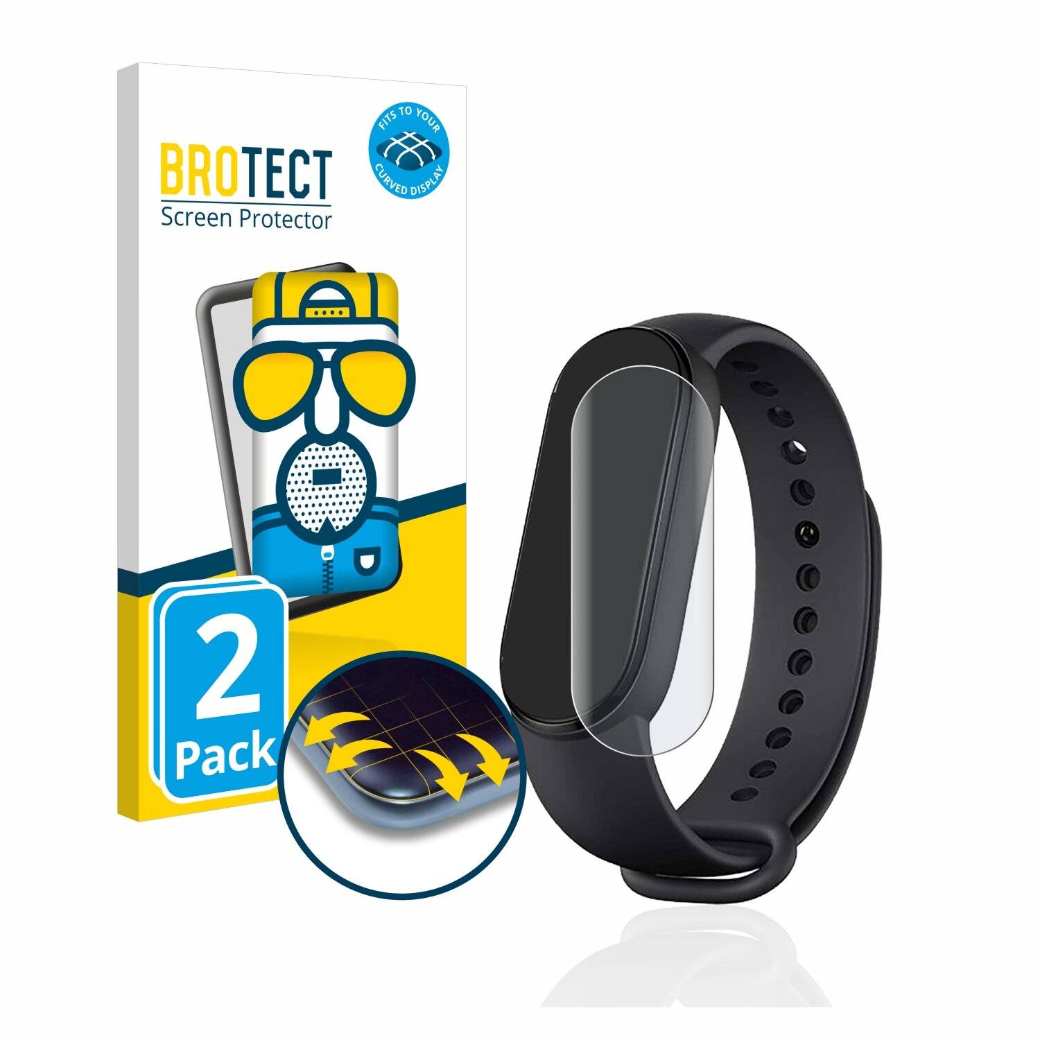 2x BROTECT Flex Matte Full-Cover Displayschutzfolie für Xiaomi Mi Smart Band