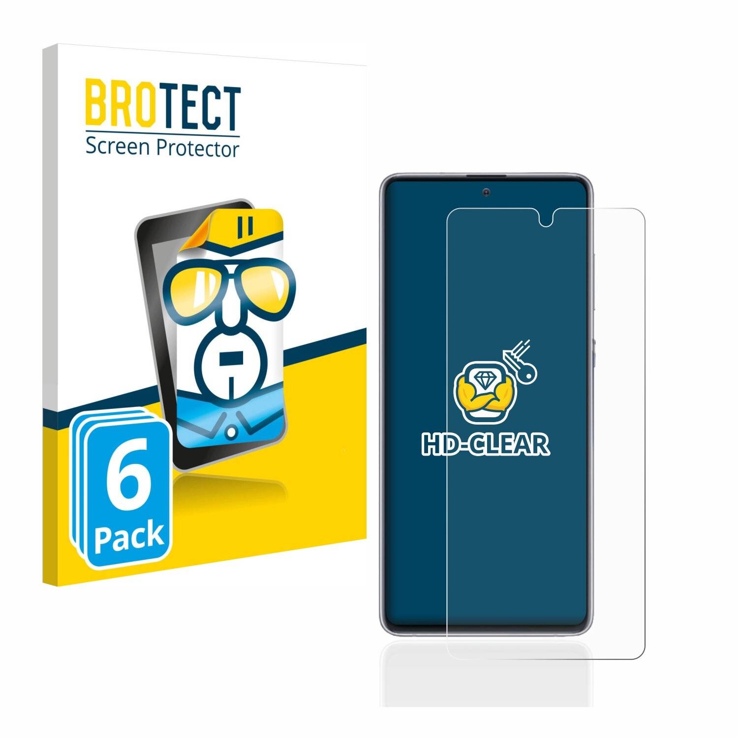 6x BROTECT HD-Clear Displayschutzfolie für Samsung Galaxy Note 10