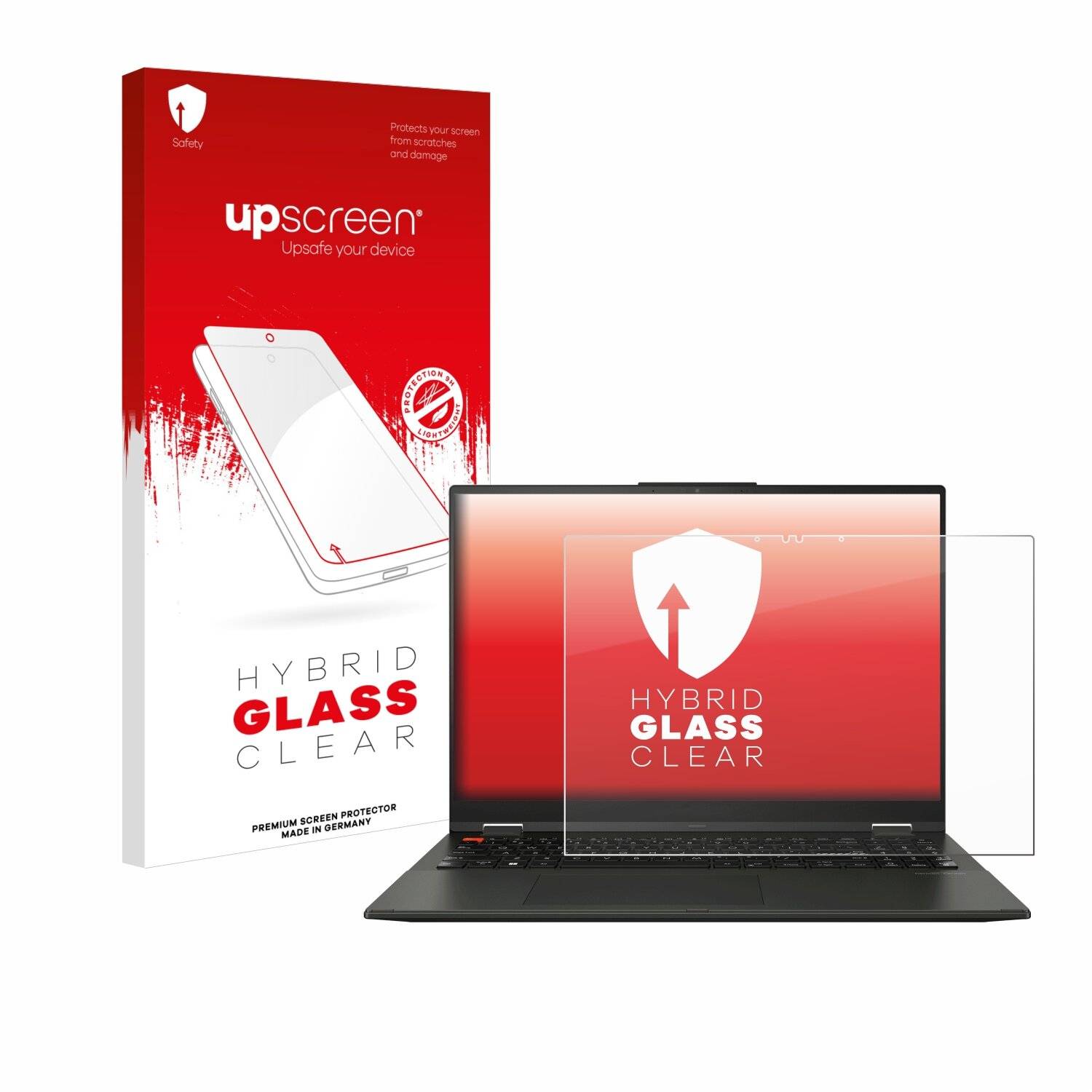 upscreen Hybrid Glass Clear Premium Schutzglas Folie für Asus Vivobook S 16 Flip