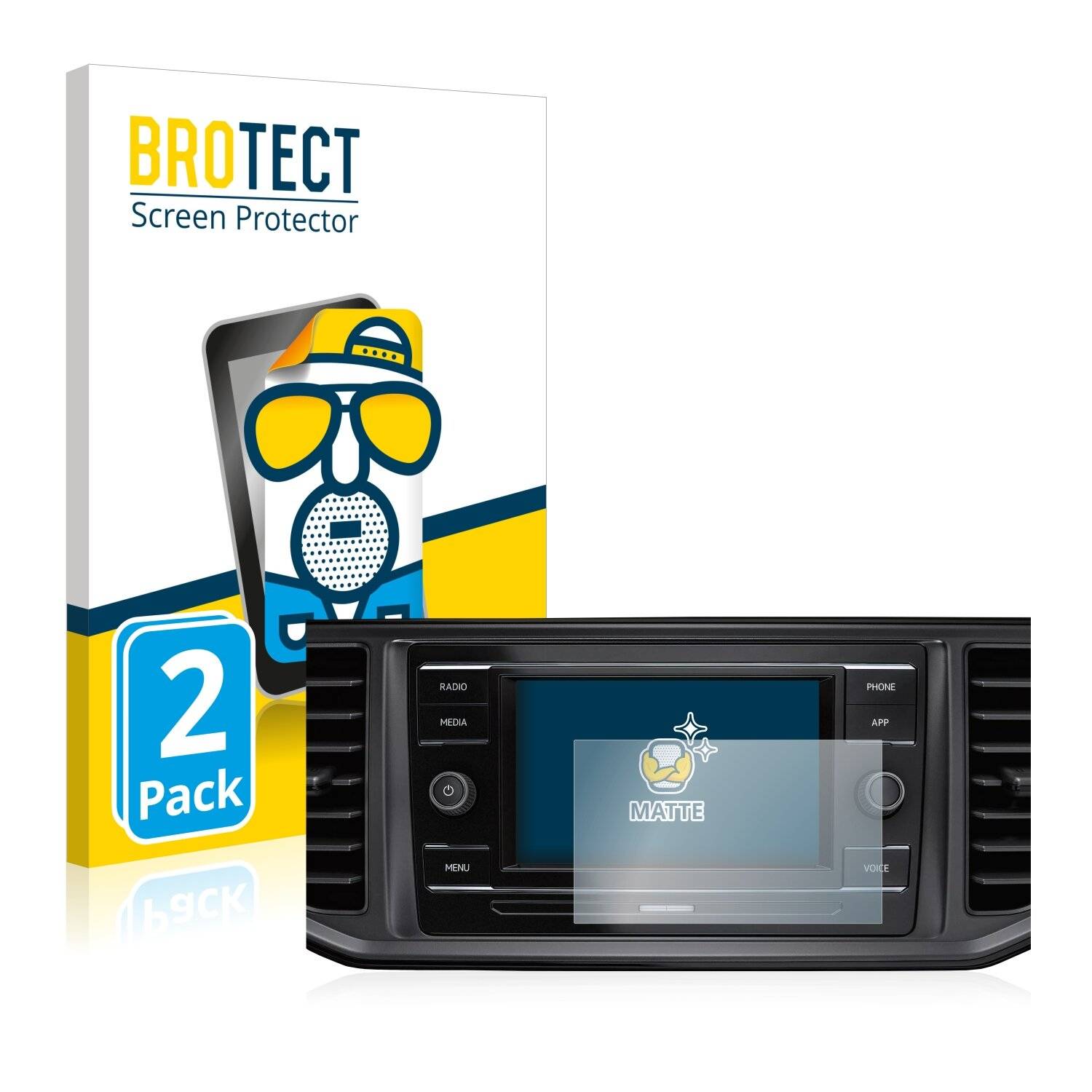 2x BROTECT Matte Displayschutzfolie für Volkswagen Crafter Composition Colour 2022 -