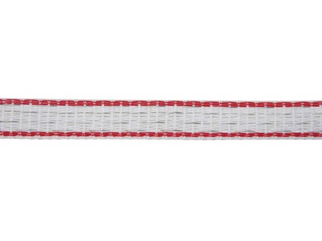 Zaunband Profi 200 m, 12 mm, weiß/rot, 4x0,30 TriC