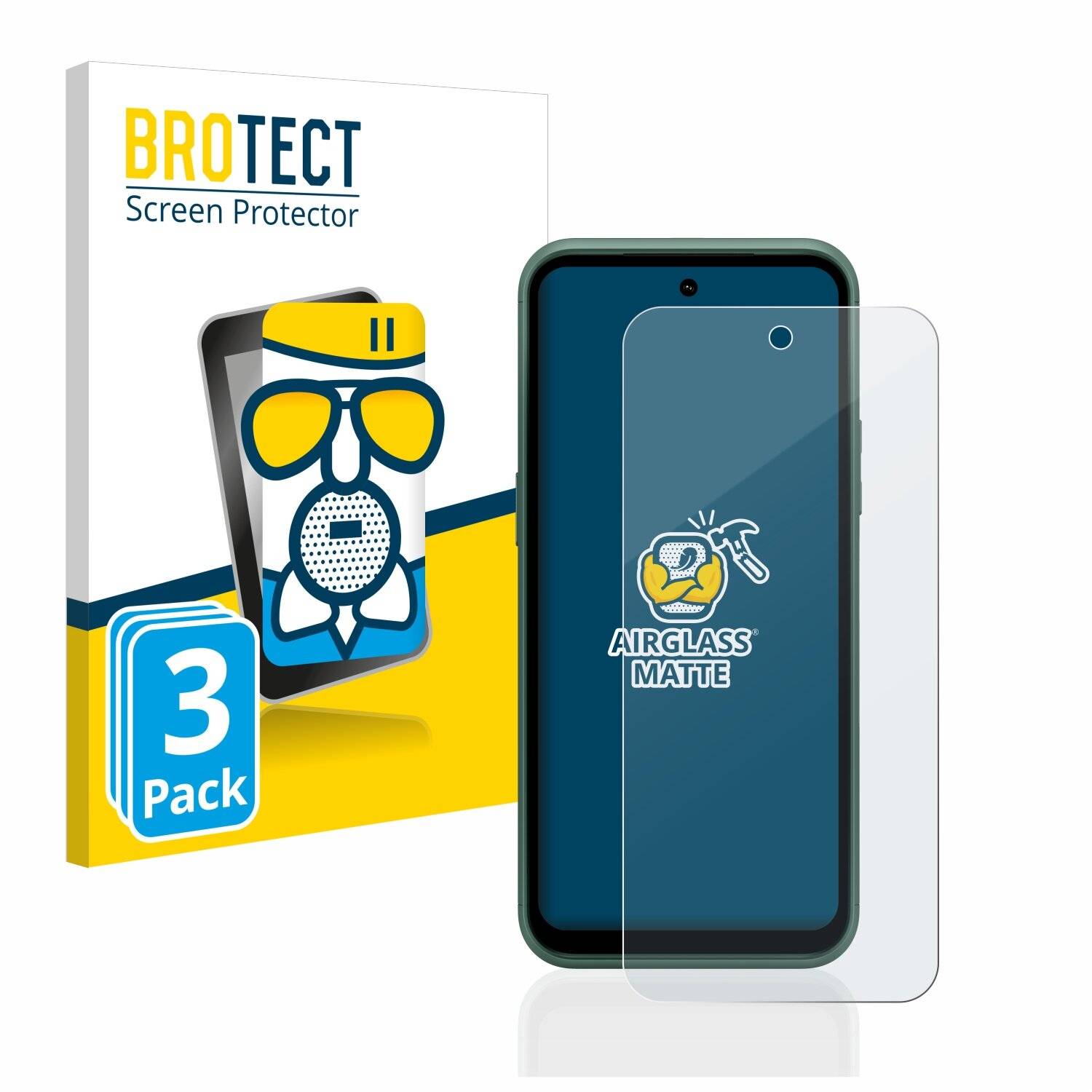 3x BROTECT AirGlass Matte Schutzglas Folie für Nokia