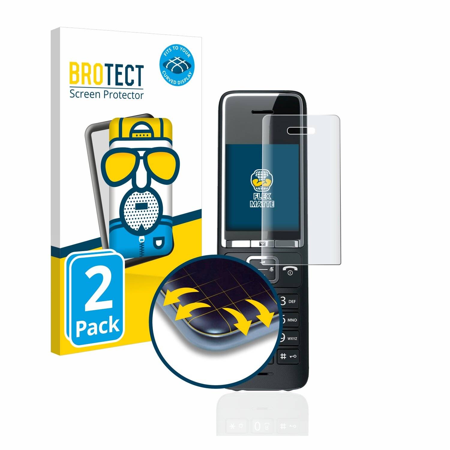 2x BROTECT Flex Matte Full-Cover Displayschutzfolie für Gigaset COMFORT