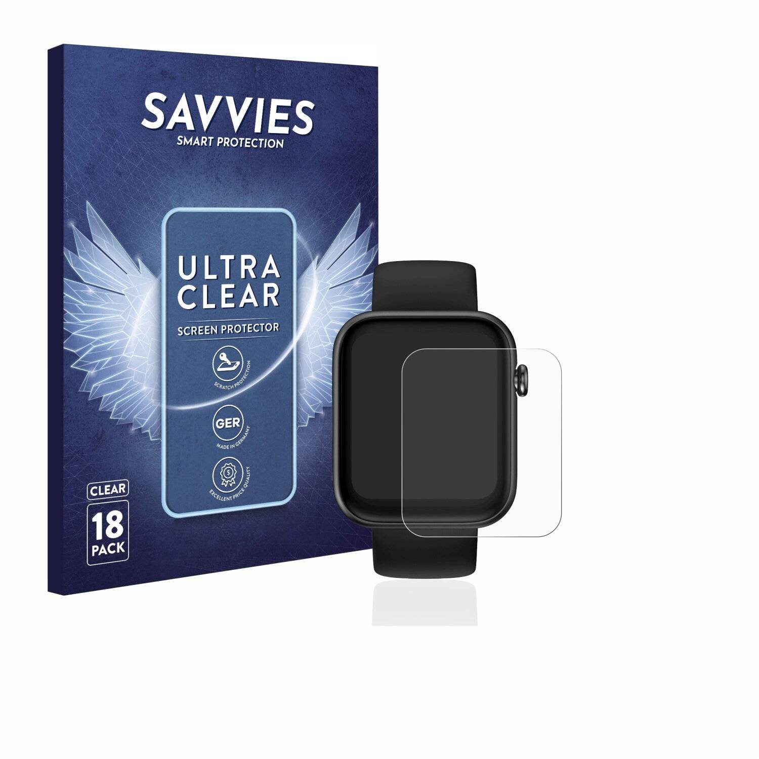 18x Savvies SU75 Displayschutzfolie für TicWatch GTH