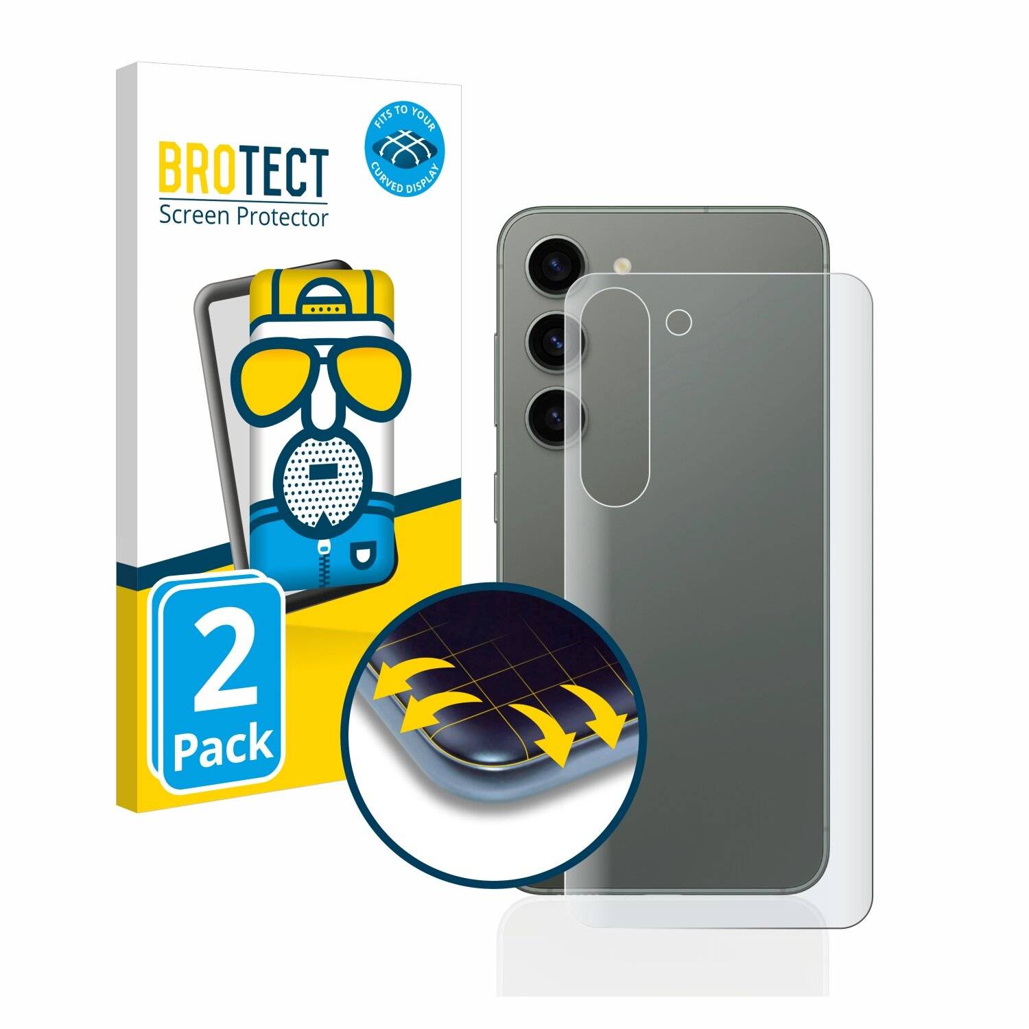 2x BROTECT Flex Matte Full-Cover Displayschutzfolie für Samsung Galaxy S23